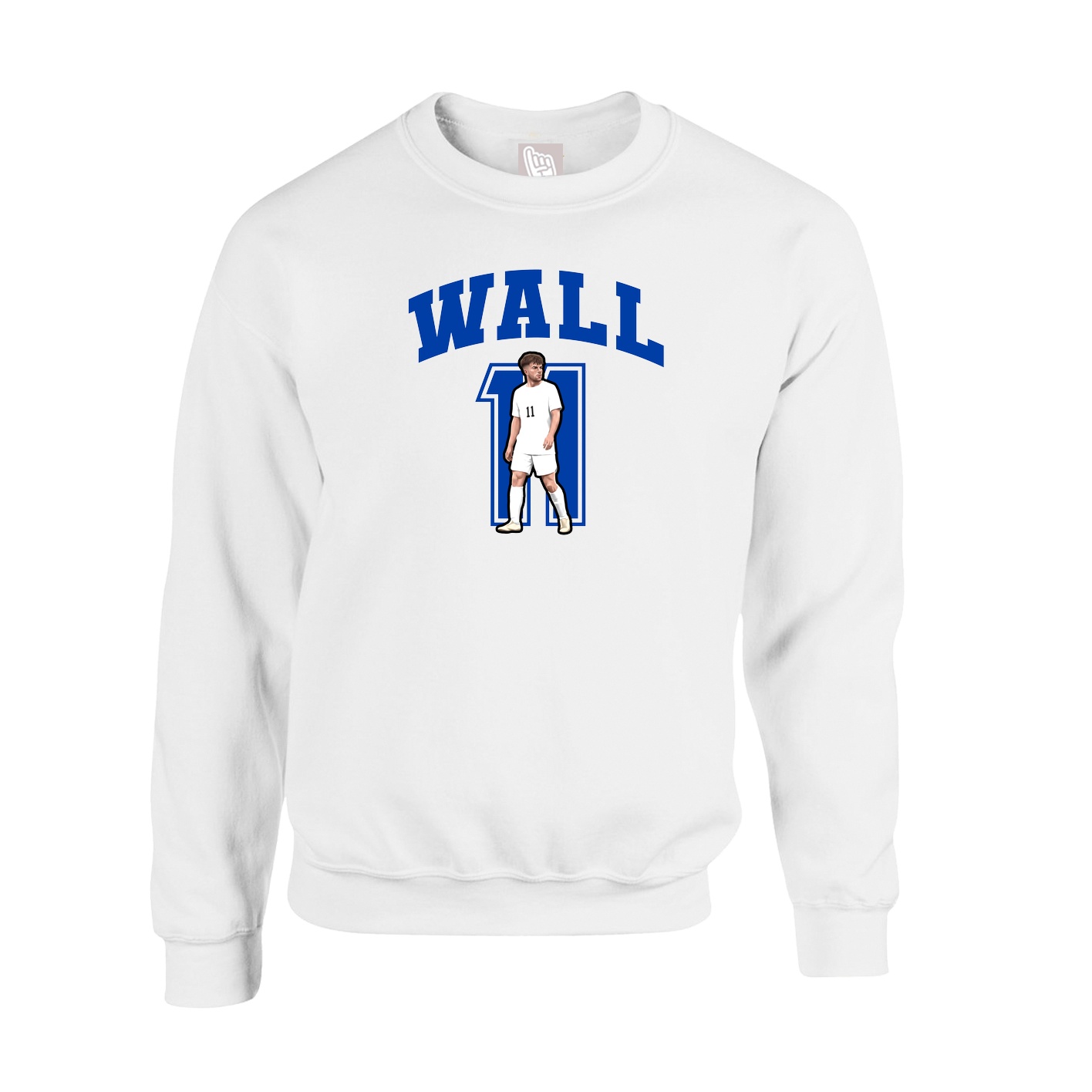 Fleece Crew — Number in White