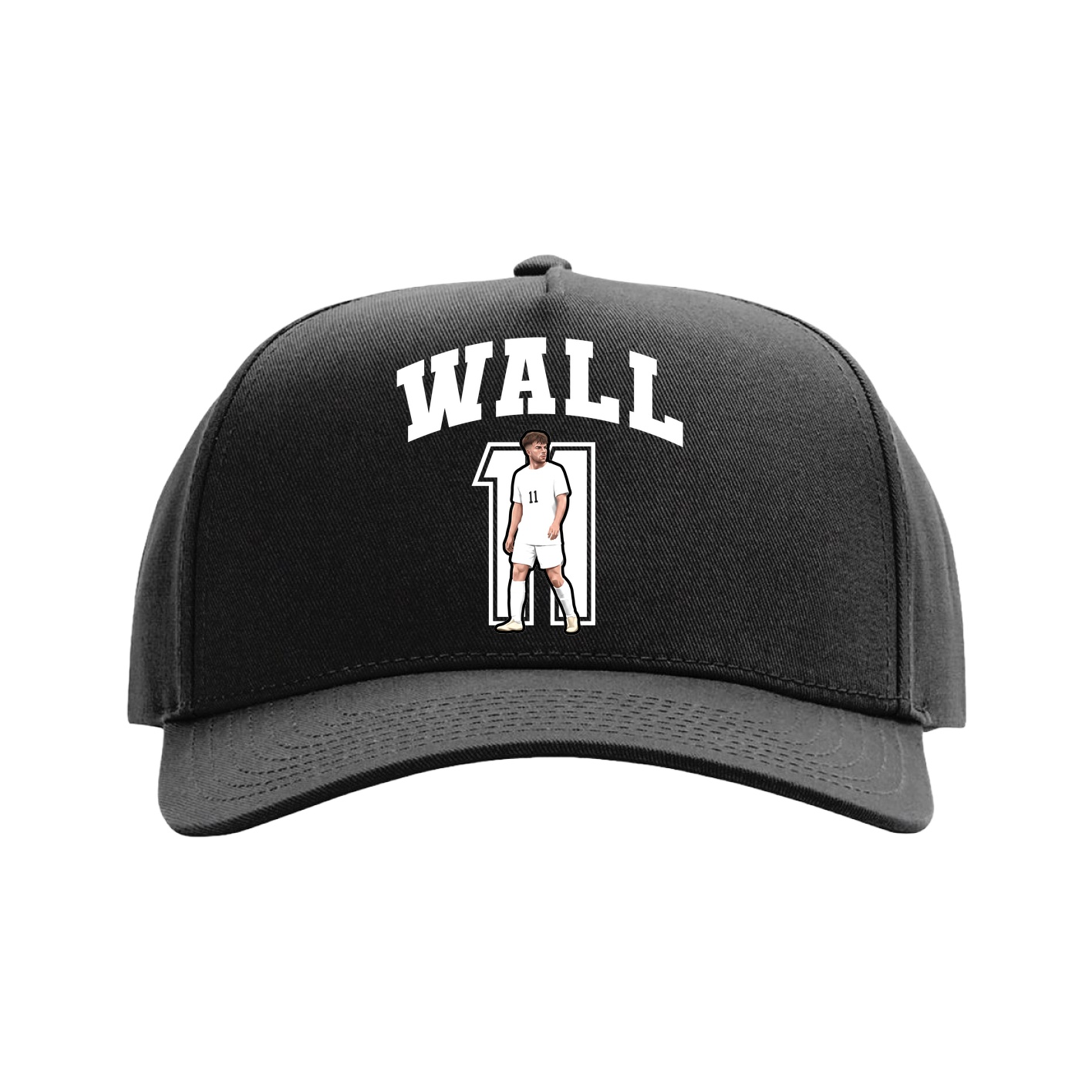 Full Fabric Five-Panel Champ Cap — Number in Black