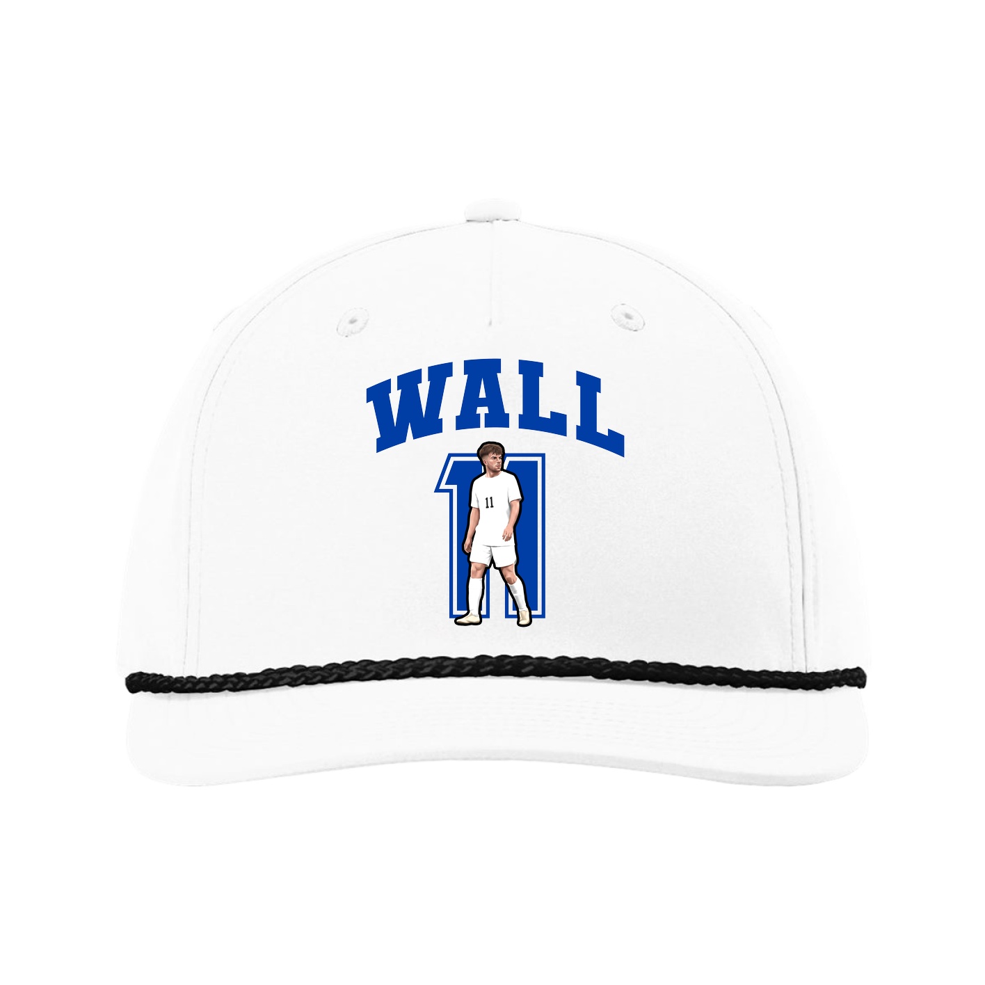 Five-Panel Classic Rope Cap — Number in White