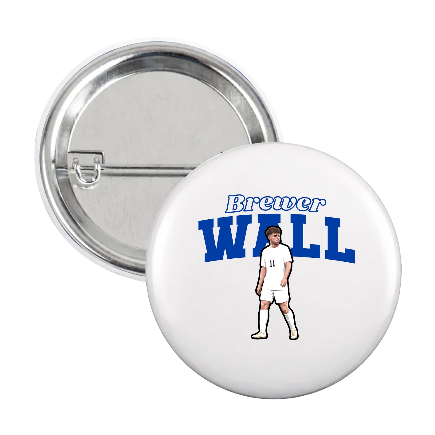 Game Day Button — Name Arch in White