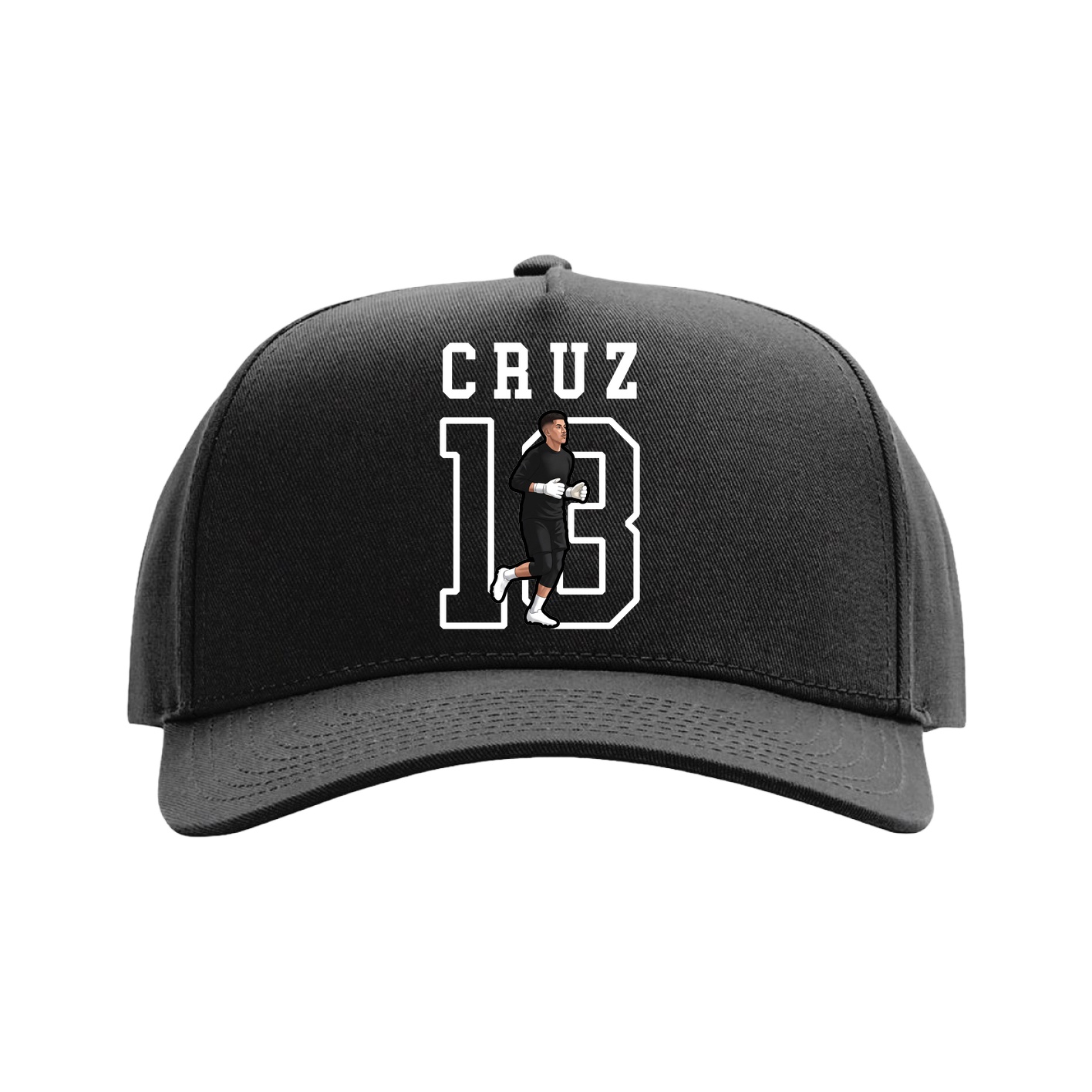 Full Fabric Five-Panel Champ Cap — Shirsey in Black