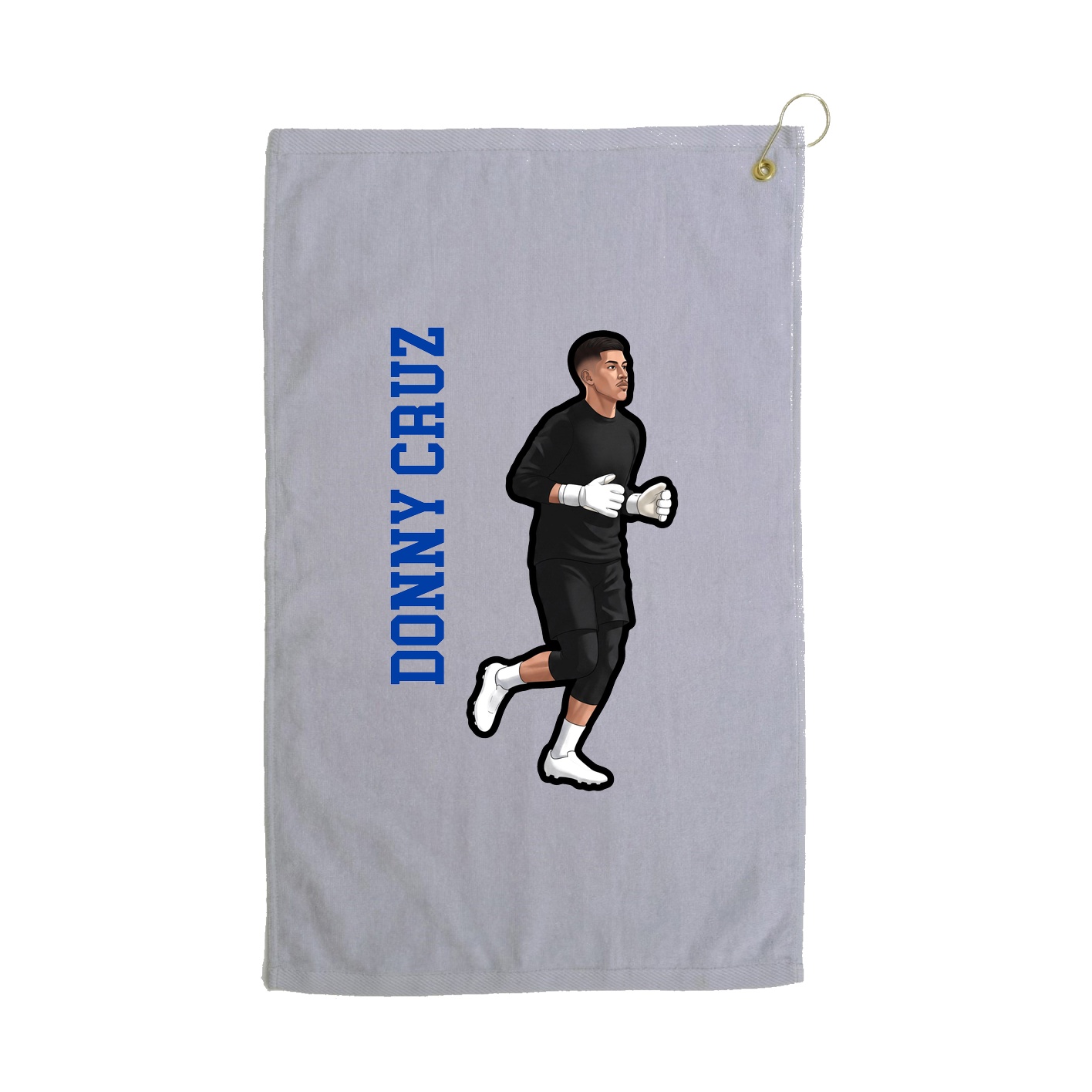 Golf Towel — Name Vertical in Grey