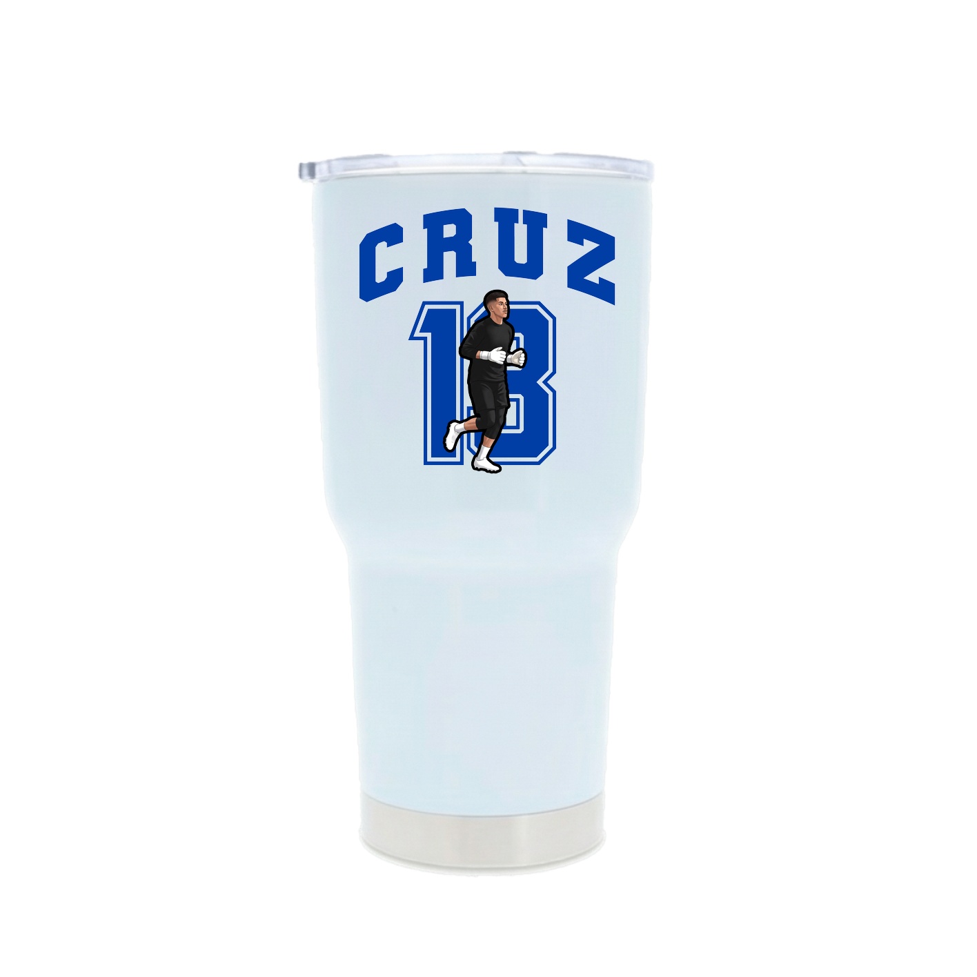 30oz Stainless Steel Tumbler — Number in White