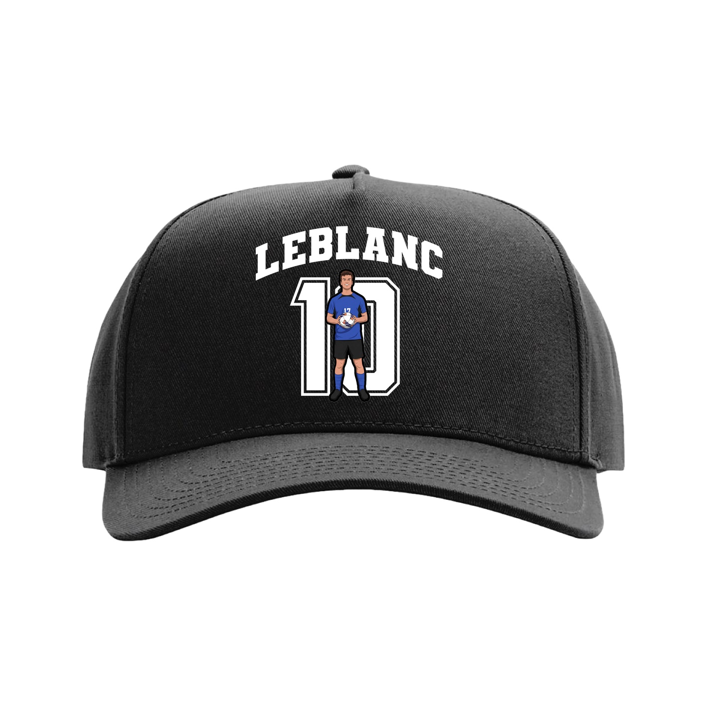Full Fabric Five-Panel Champ Cap — Number in Black