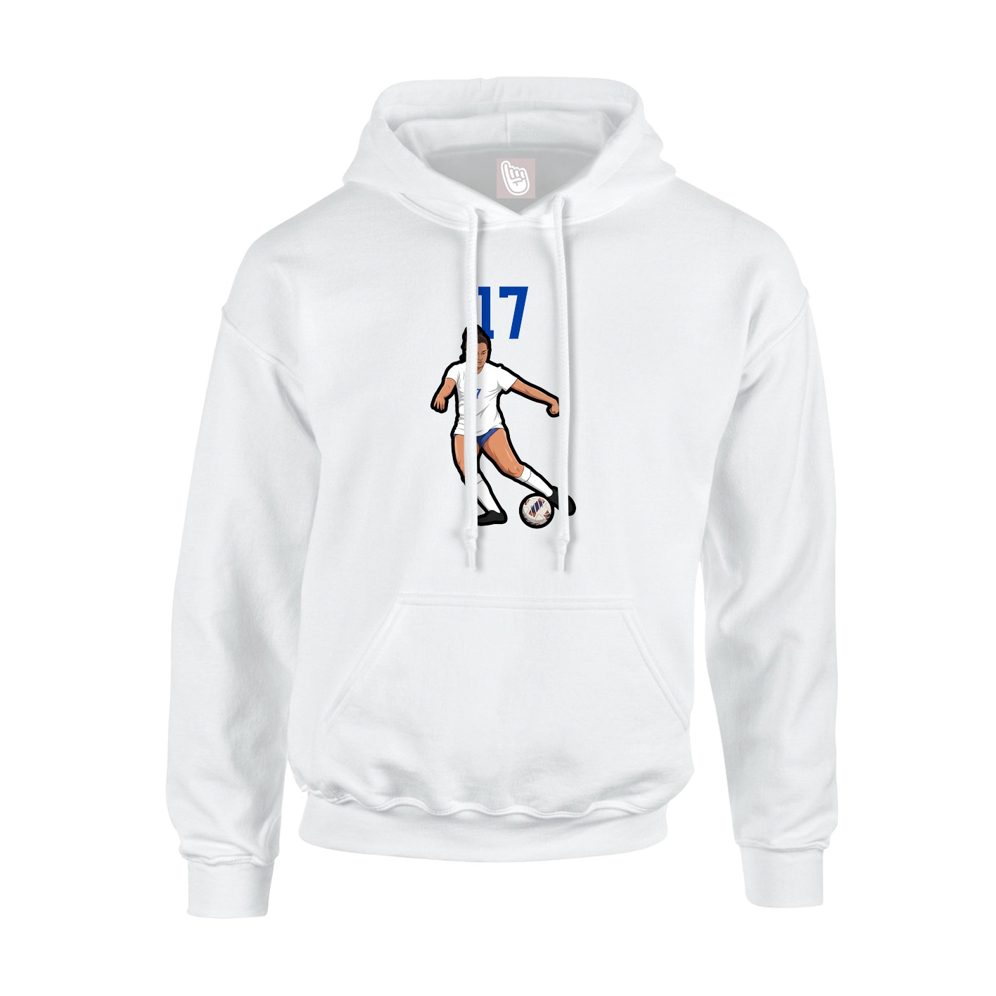 Youth Hoodie — Number Top in White