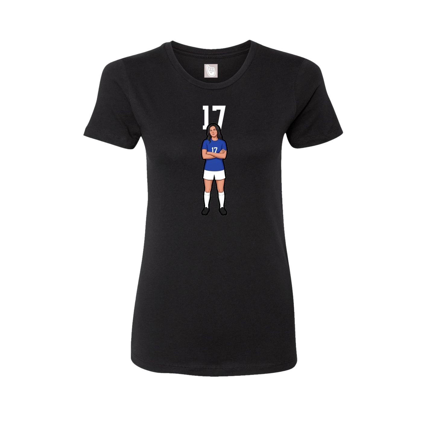 Fitted Women's Tee — Number Top in Black