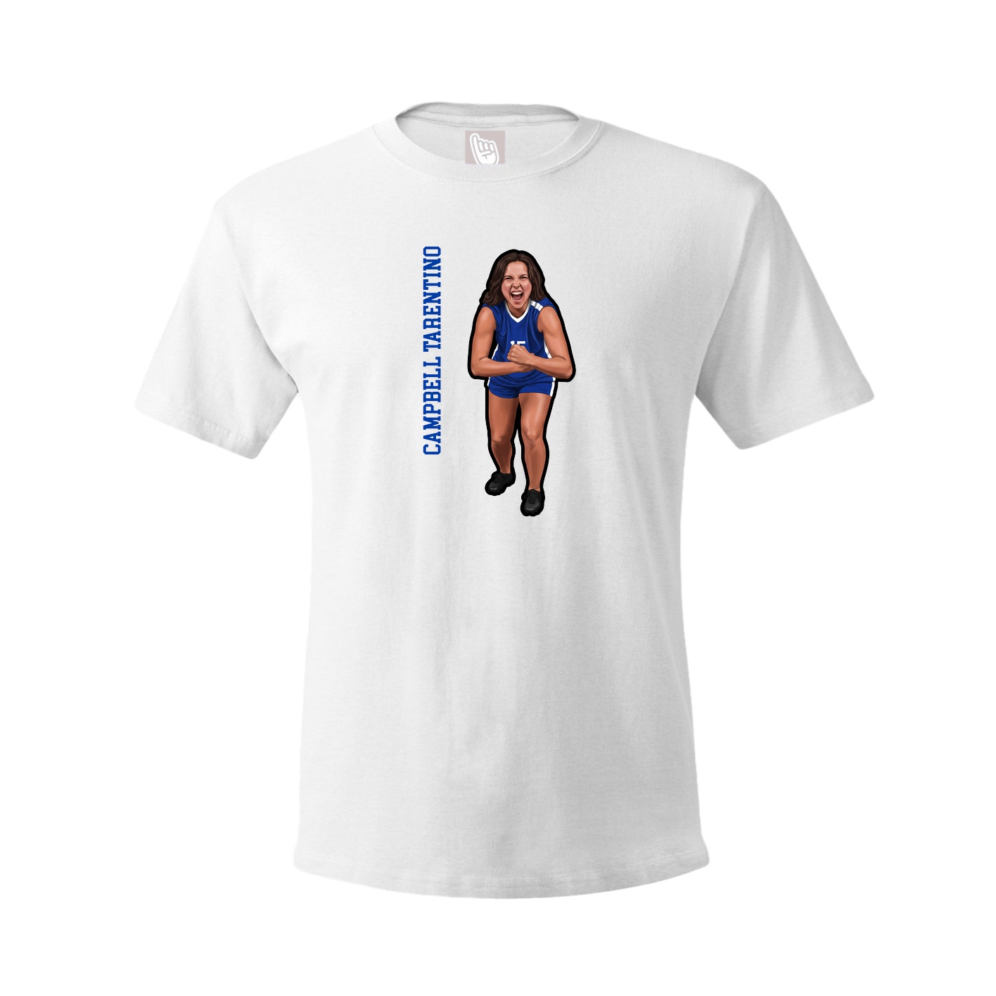 Youth Tee — Name Vertical in White