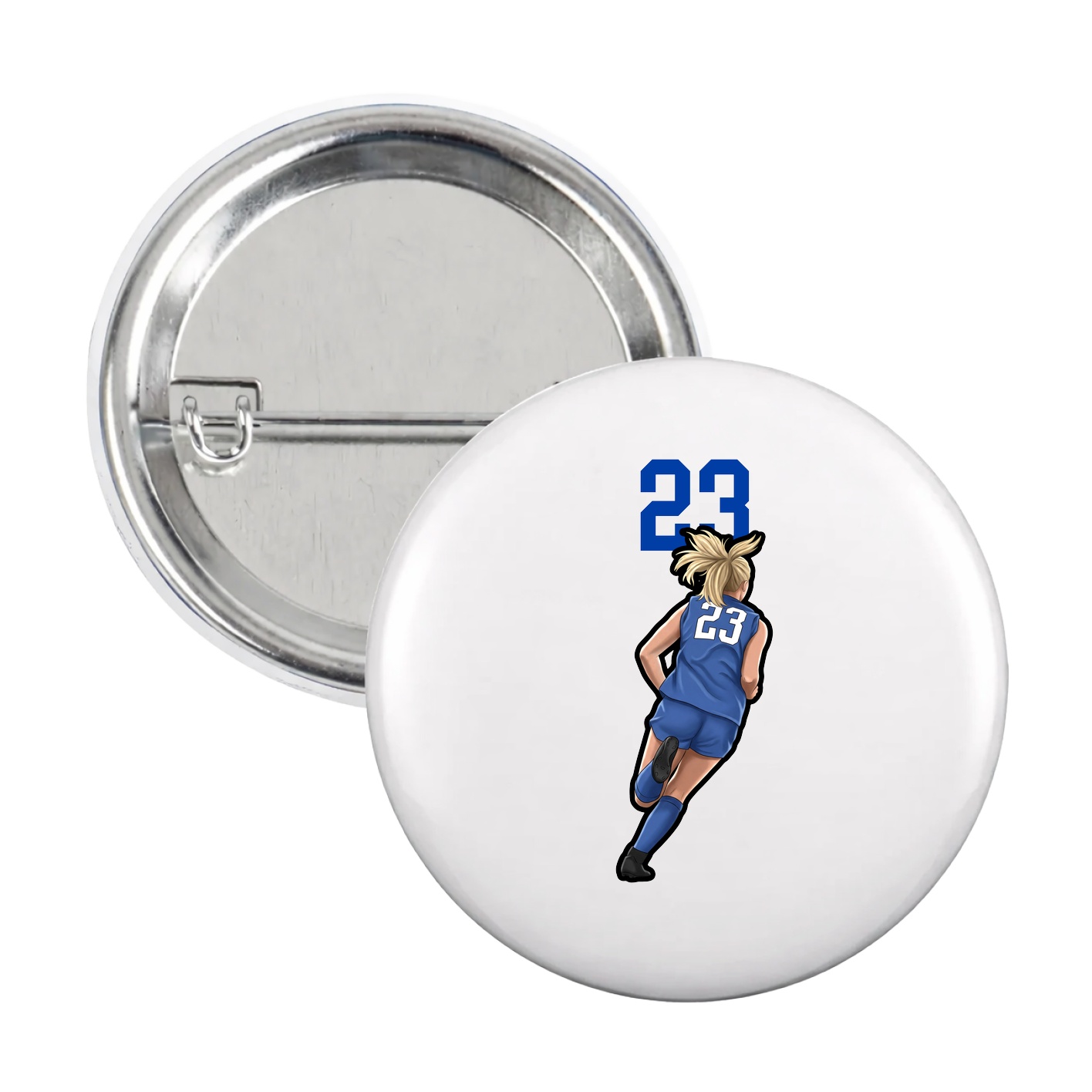 Game Day Button — Number Top in White