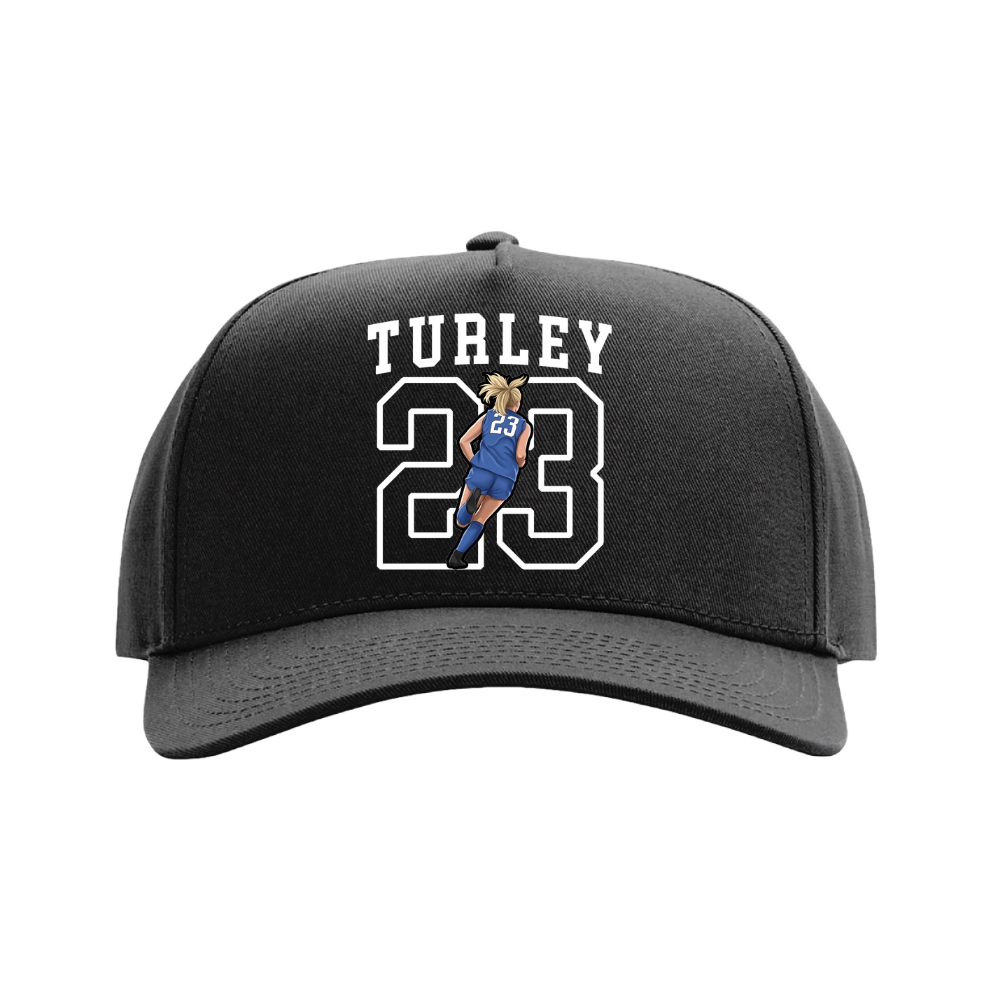 Full Fabric Five-Panel Champ Cap — Shirsey in Black