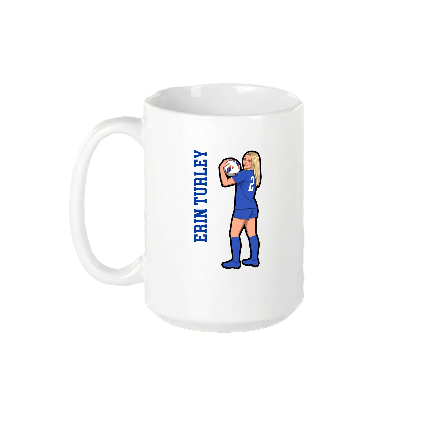 15oz Coffee Mug — Name Vertical in White