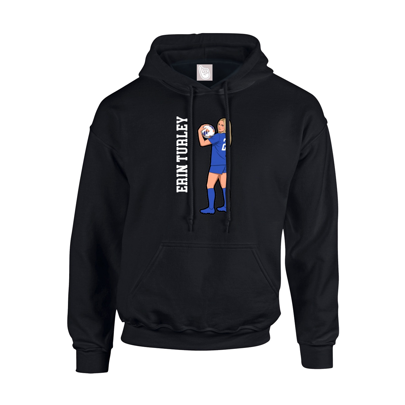 Hoodie — Name Vertical in Black