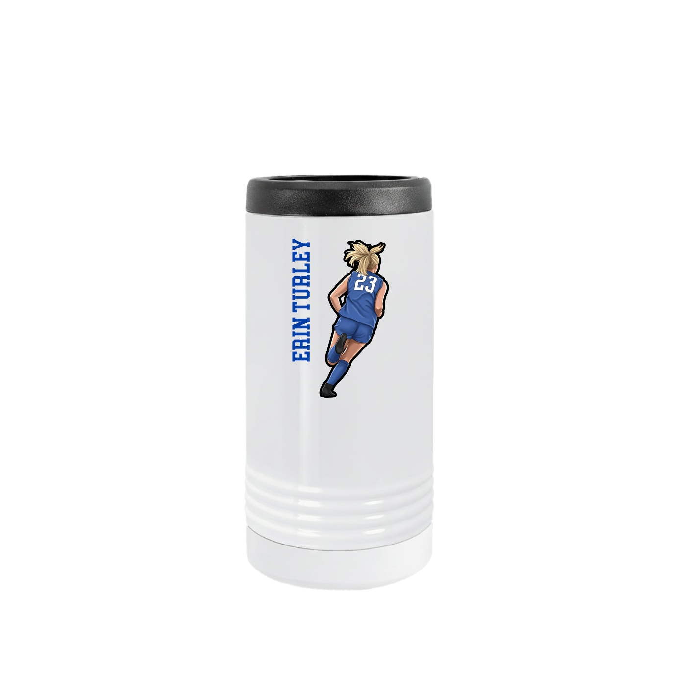 Slim Beverage Holder — Name Vertical in White
