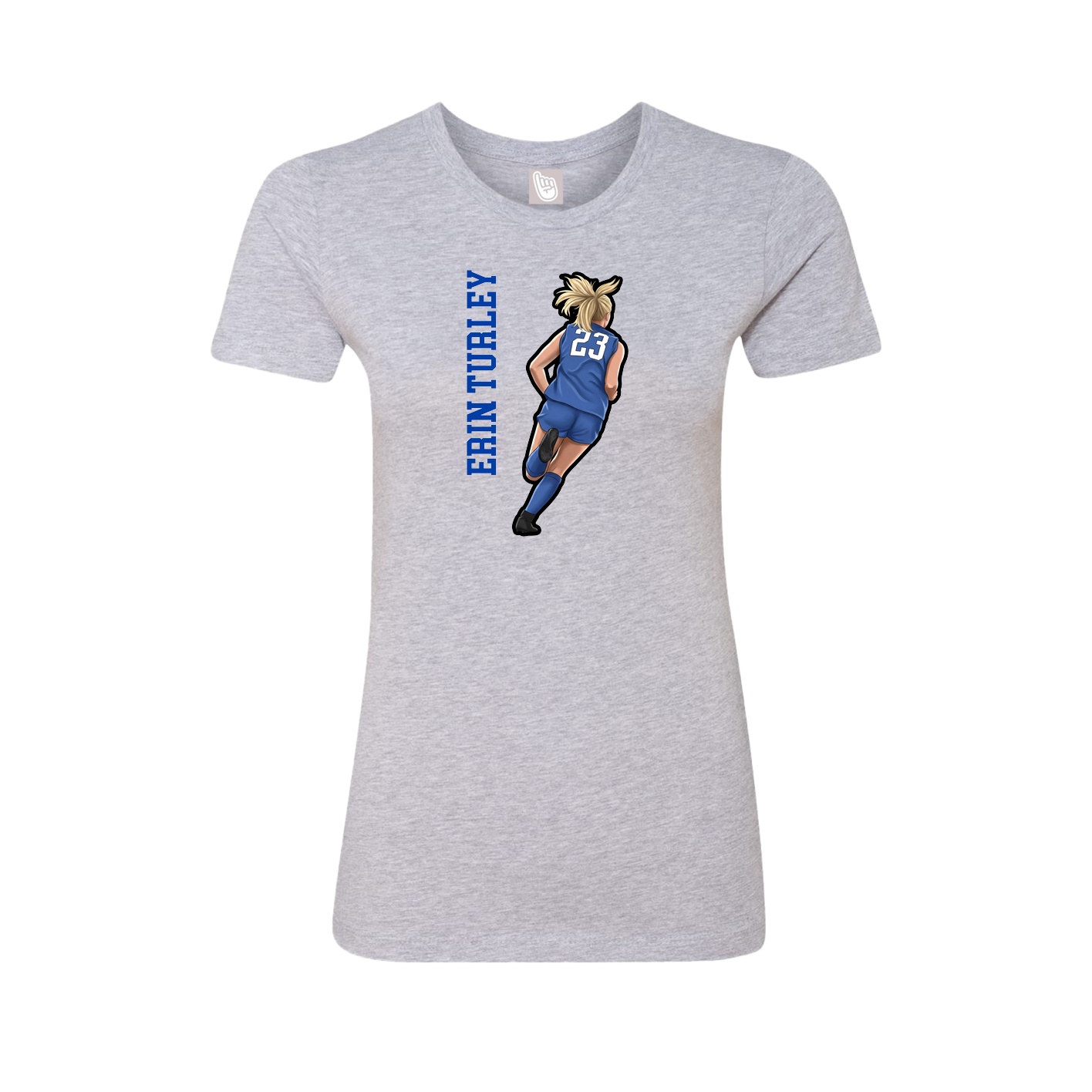 Womens Tee — Name Vertical in Grey