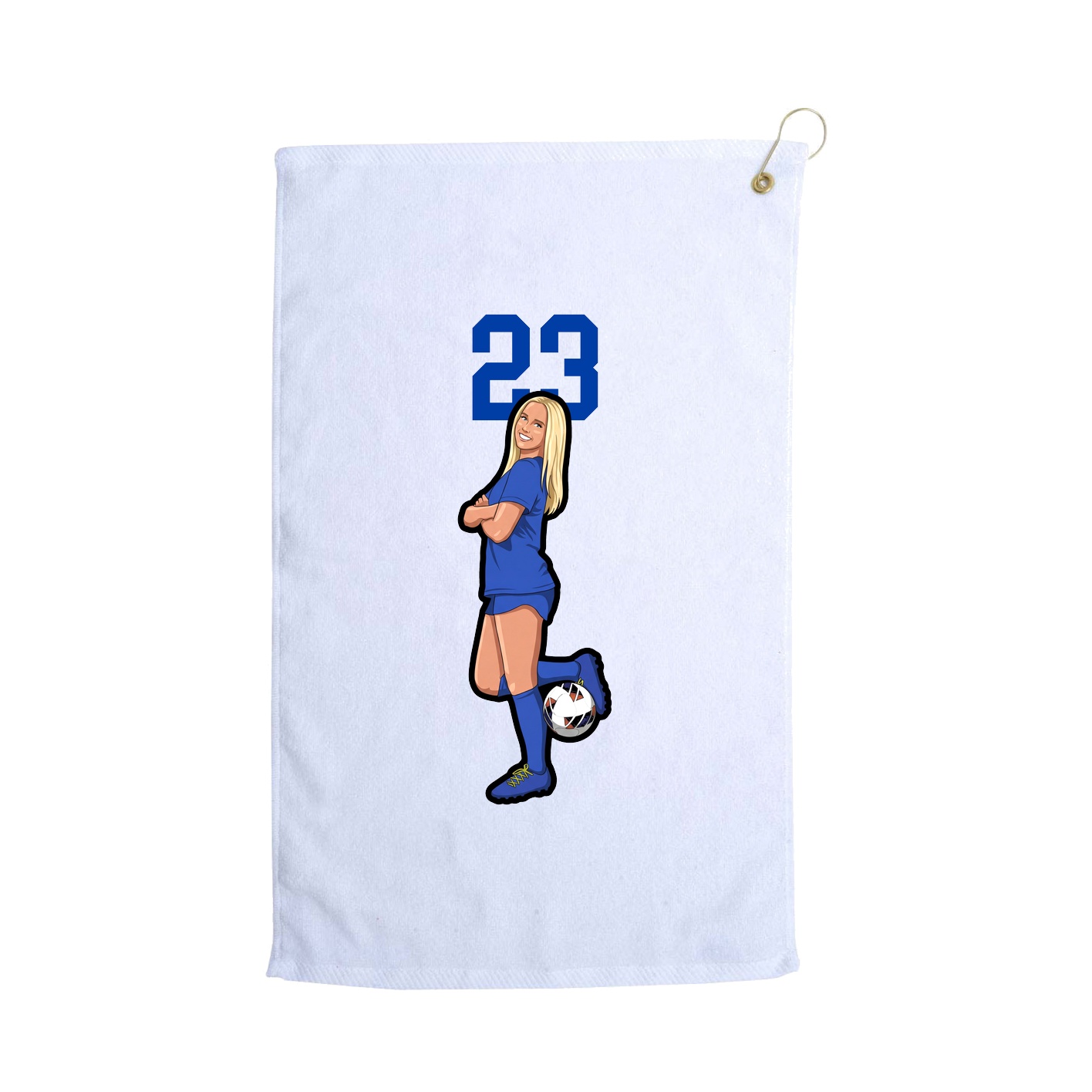 Golf Towel — Number Top in White