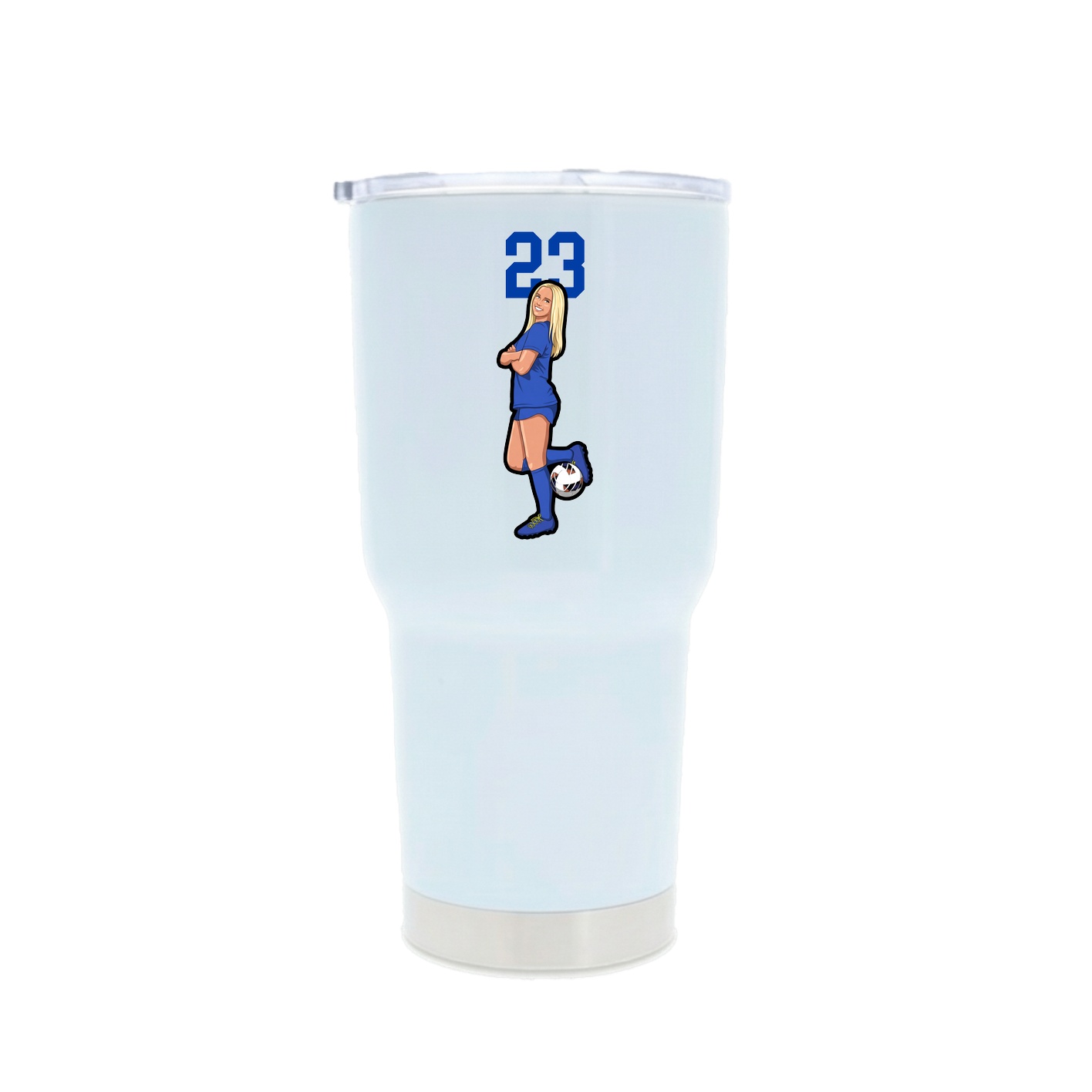 30oz Stainless Steel Tumbler — Number Top in White