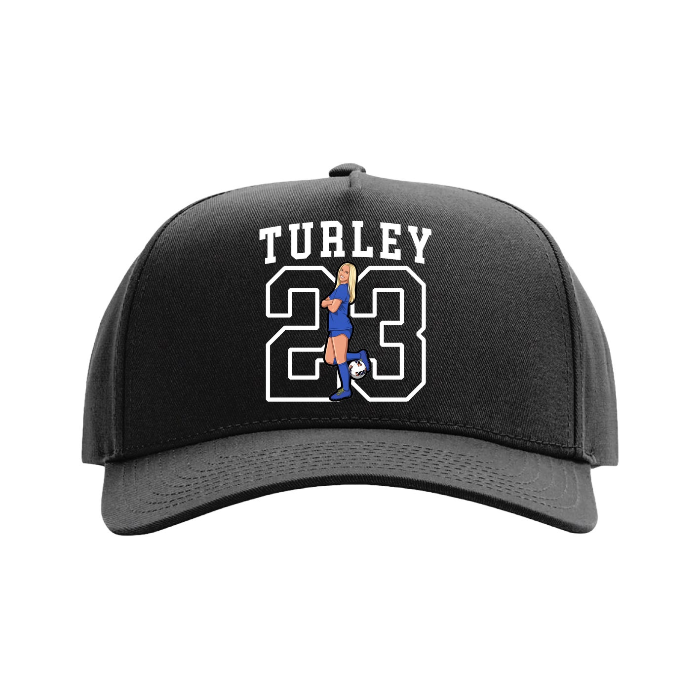 Full Fabric Five-Panel Champ Cap — Shirsey in Black