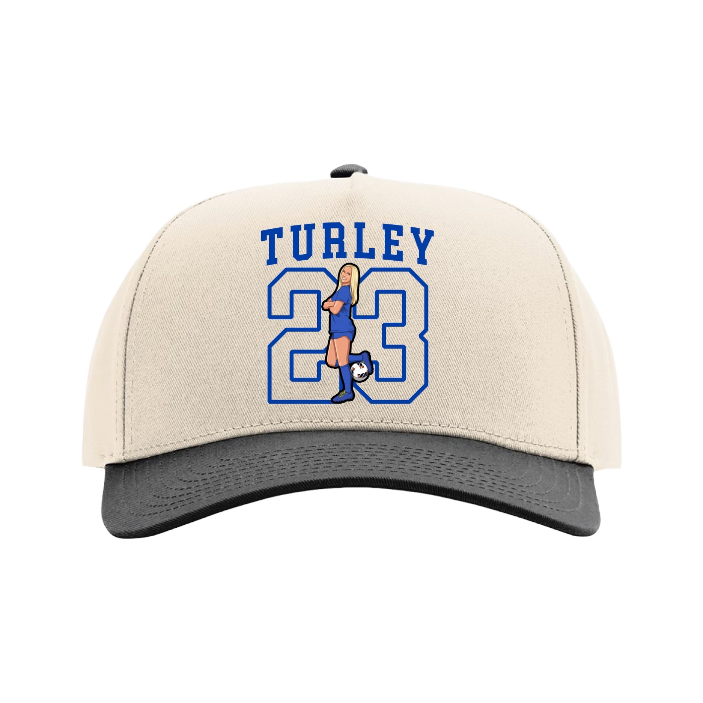 Full Fabric Five-Panel Champ Cap — Shirsey in Cream/Black