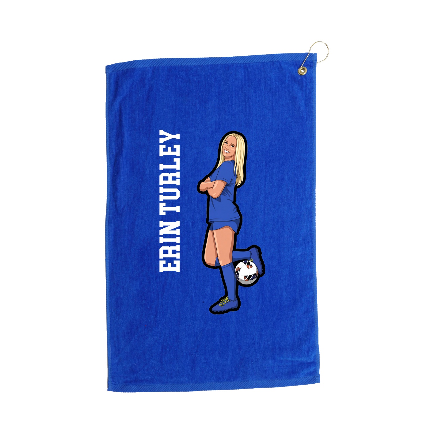 Golf Towel — Name Vertical in Royal