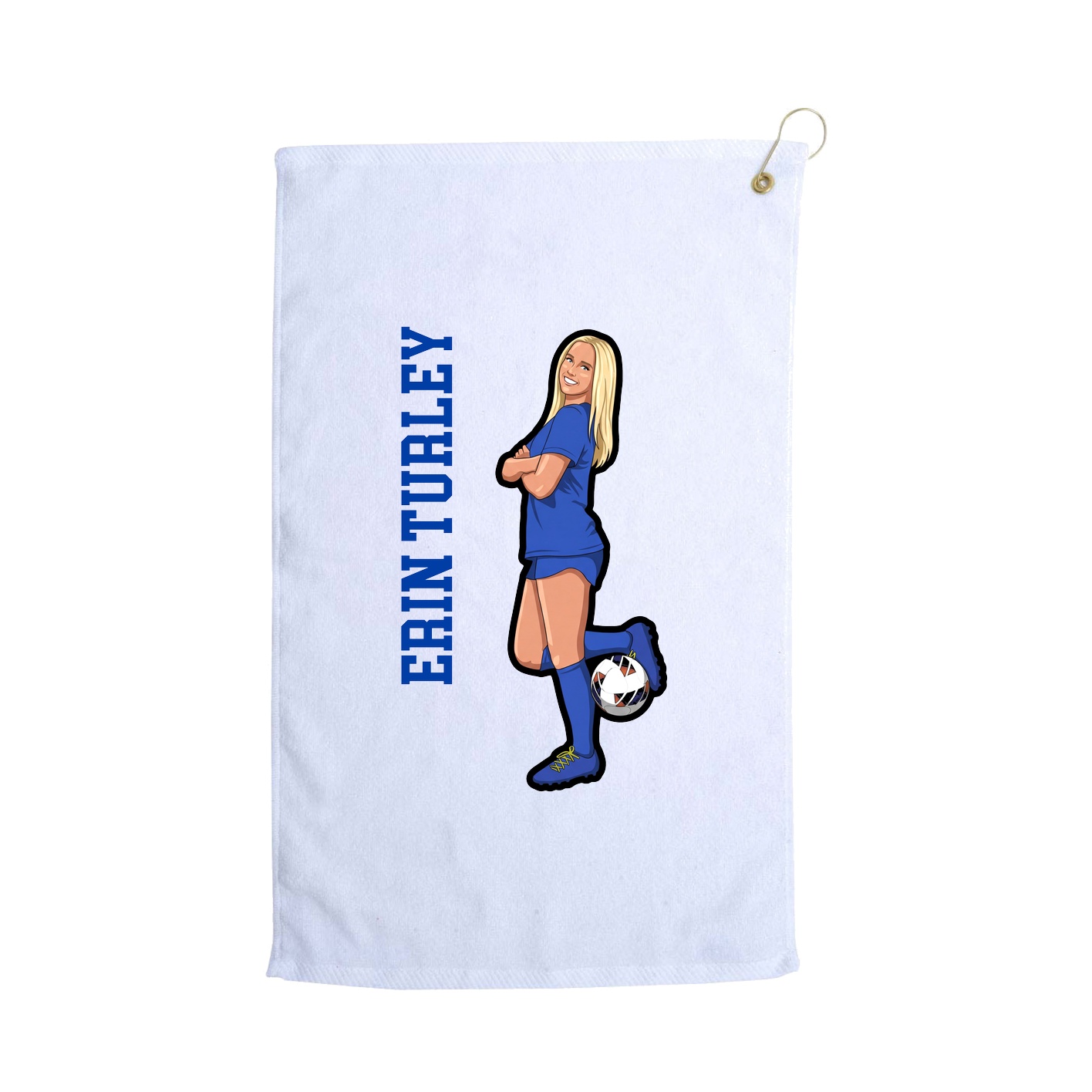 Golf Towel — Name Vertical in White