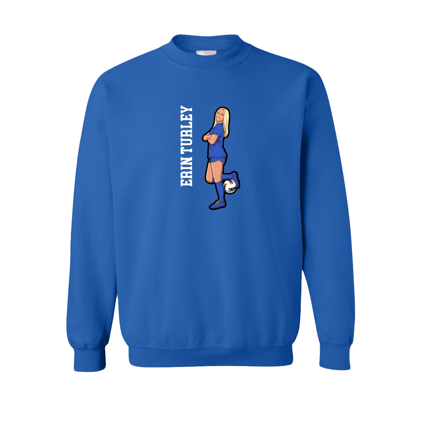 Fleece Crew — Name Vertical in Royal