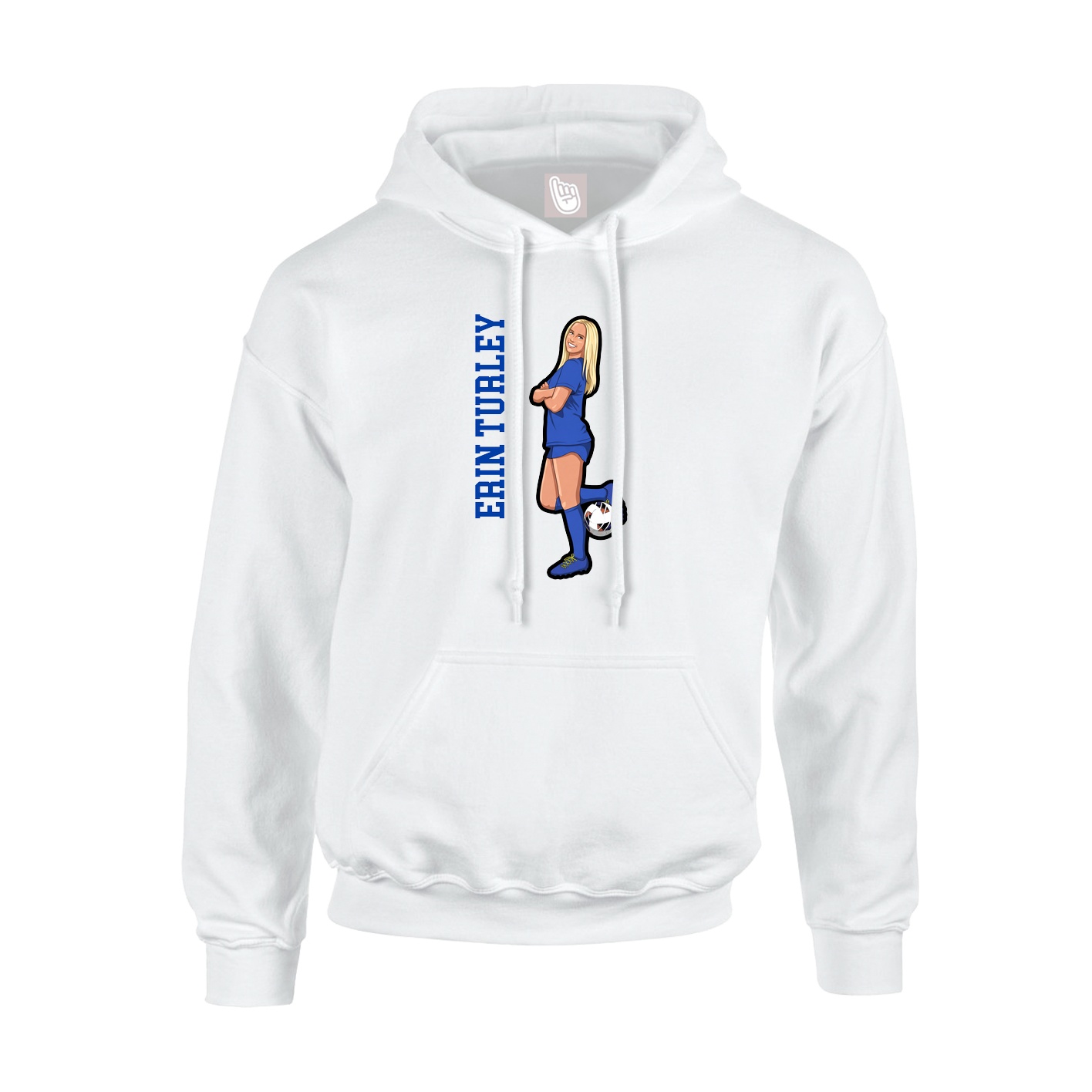 Youth Hoodie — Name Vertical in White