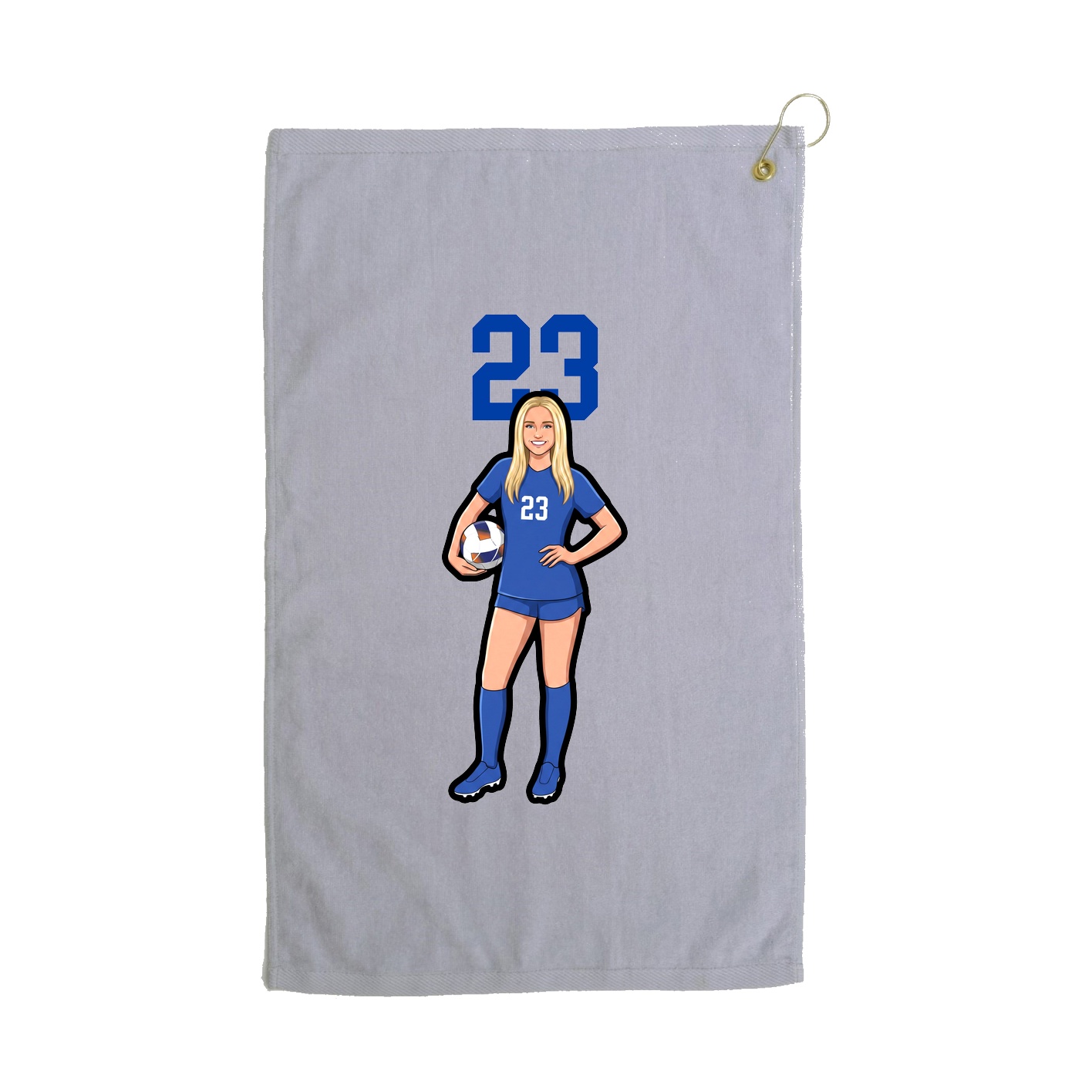 Golf Towel — Number Top in Grey