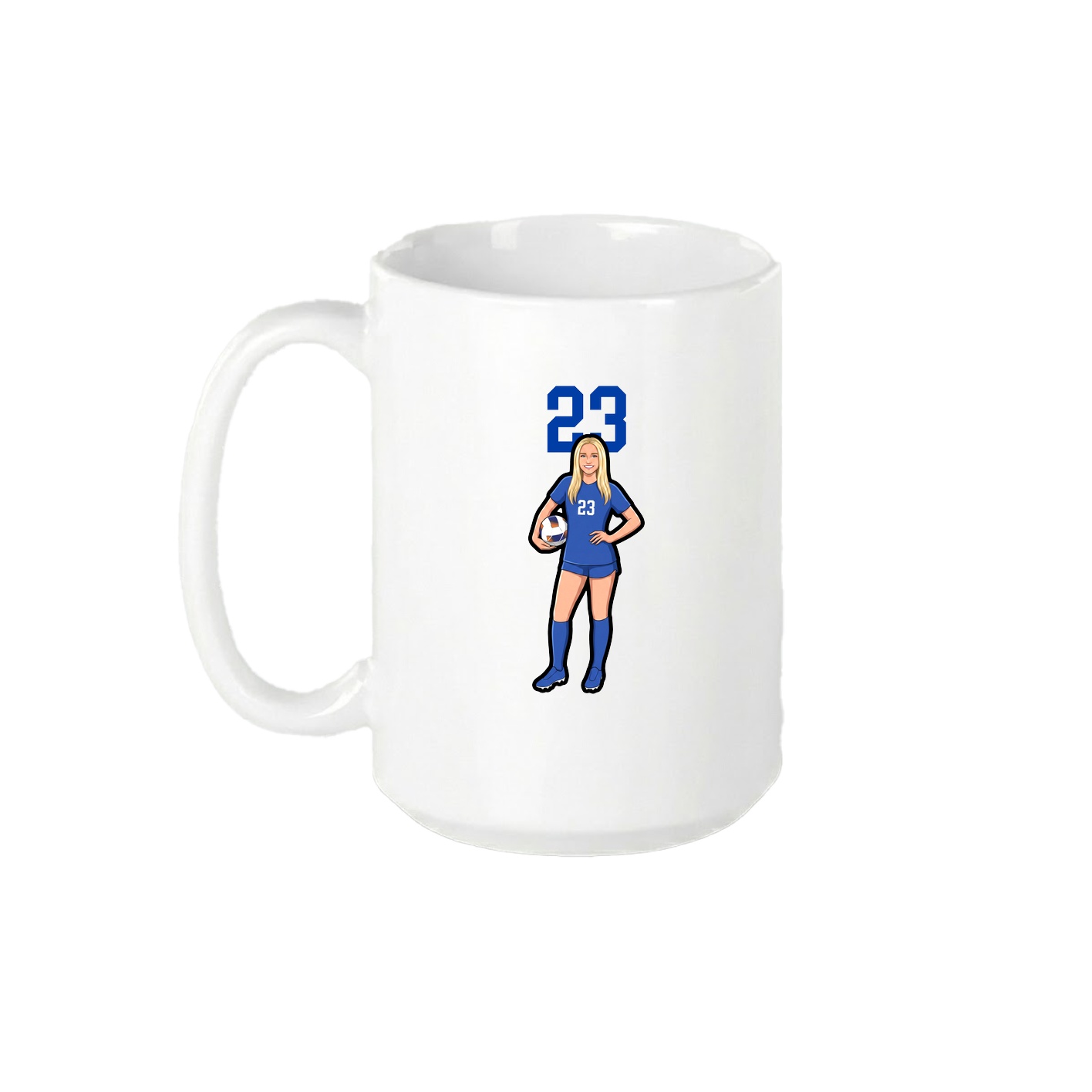 15oz Coffee Mug — Number Top in White