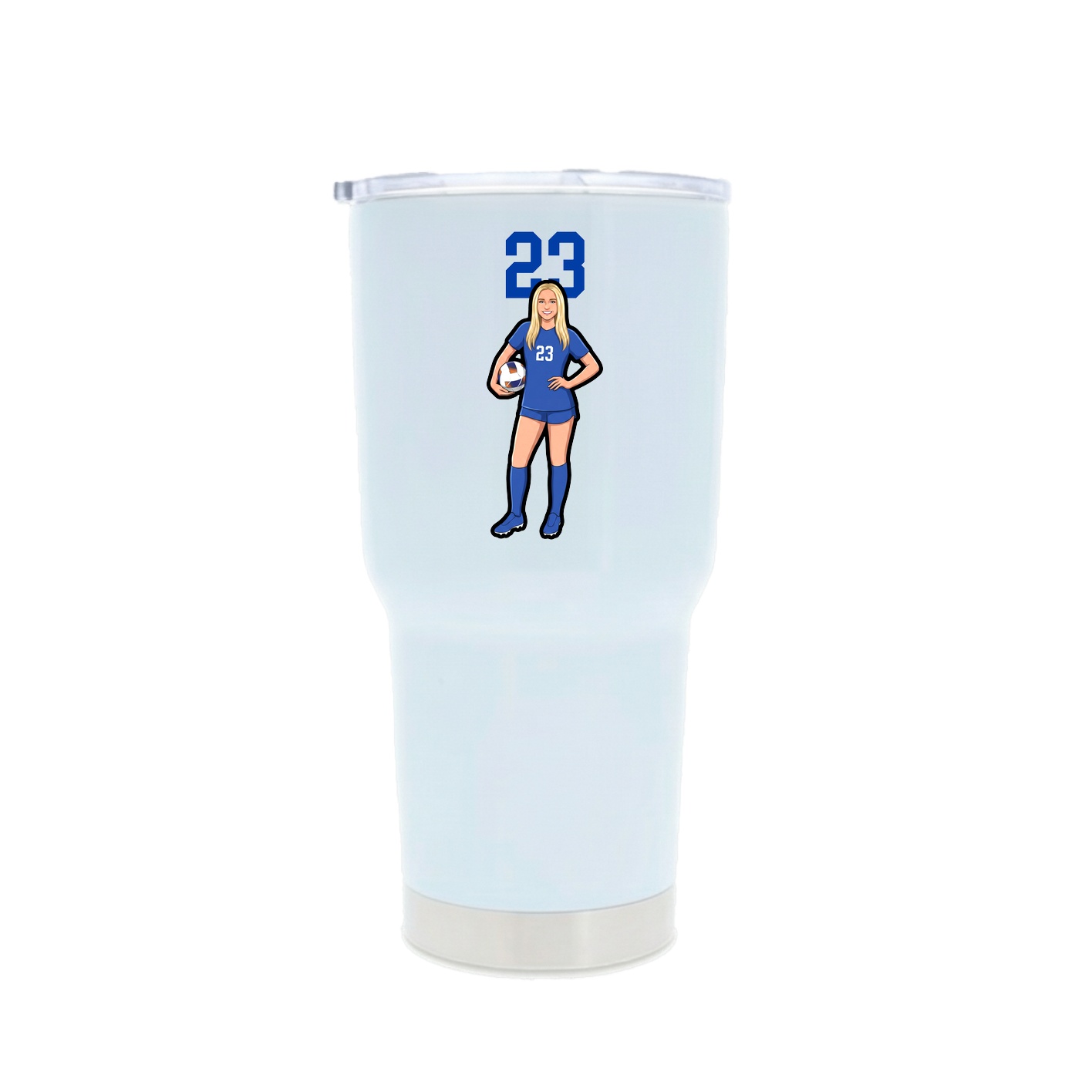 30oz Stainless Steel Tumbler — Number Top in White