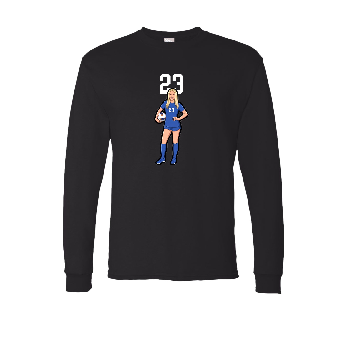 Long Sleeve Tee — Number Top in Black