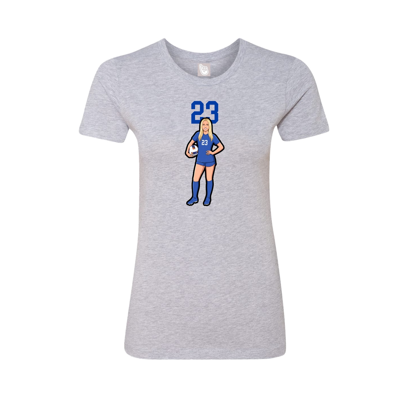 Womens Tee — Number Top in Grey