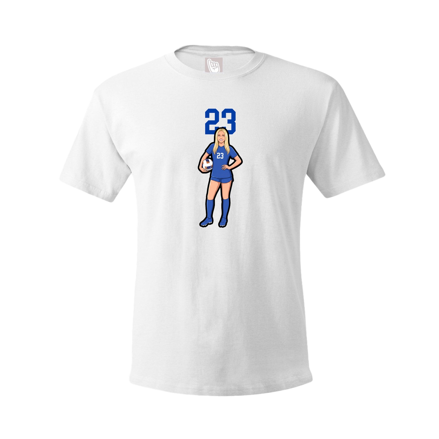 Youth Tee — Number Top in White