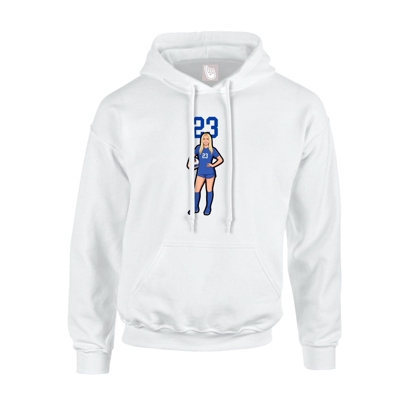 Youth Hoodie — Number Top in White