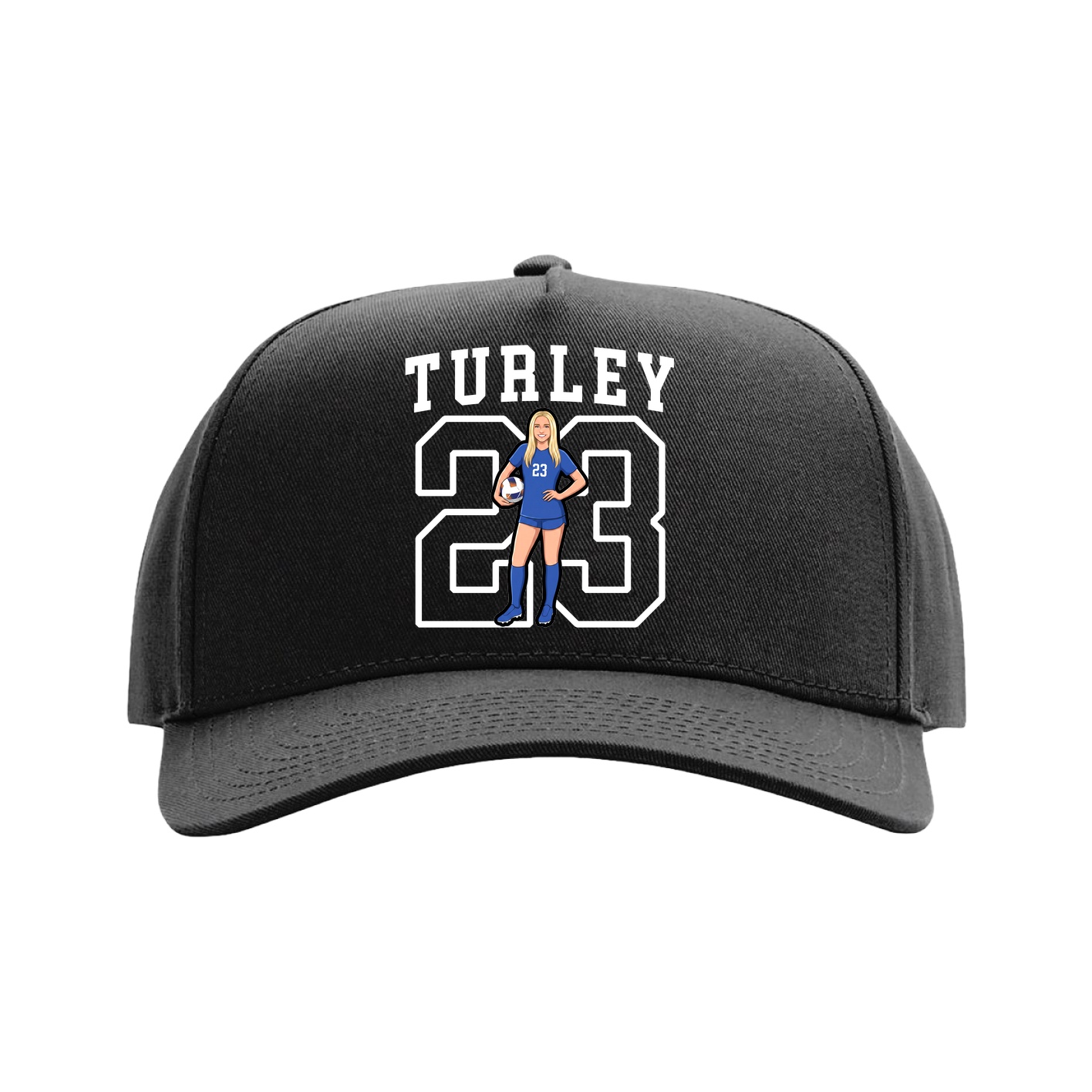 Full Fabric Five-Panel Champ Cap — Shirsey in Black