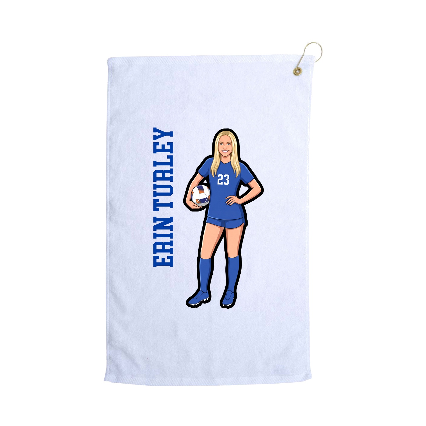 Golf Towel — Name Vertical in White