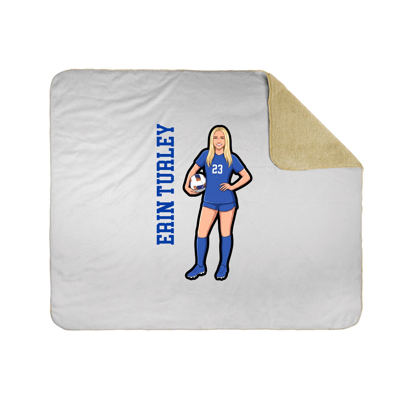 Throw Blanket — Name Vertical in White