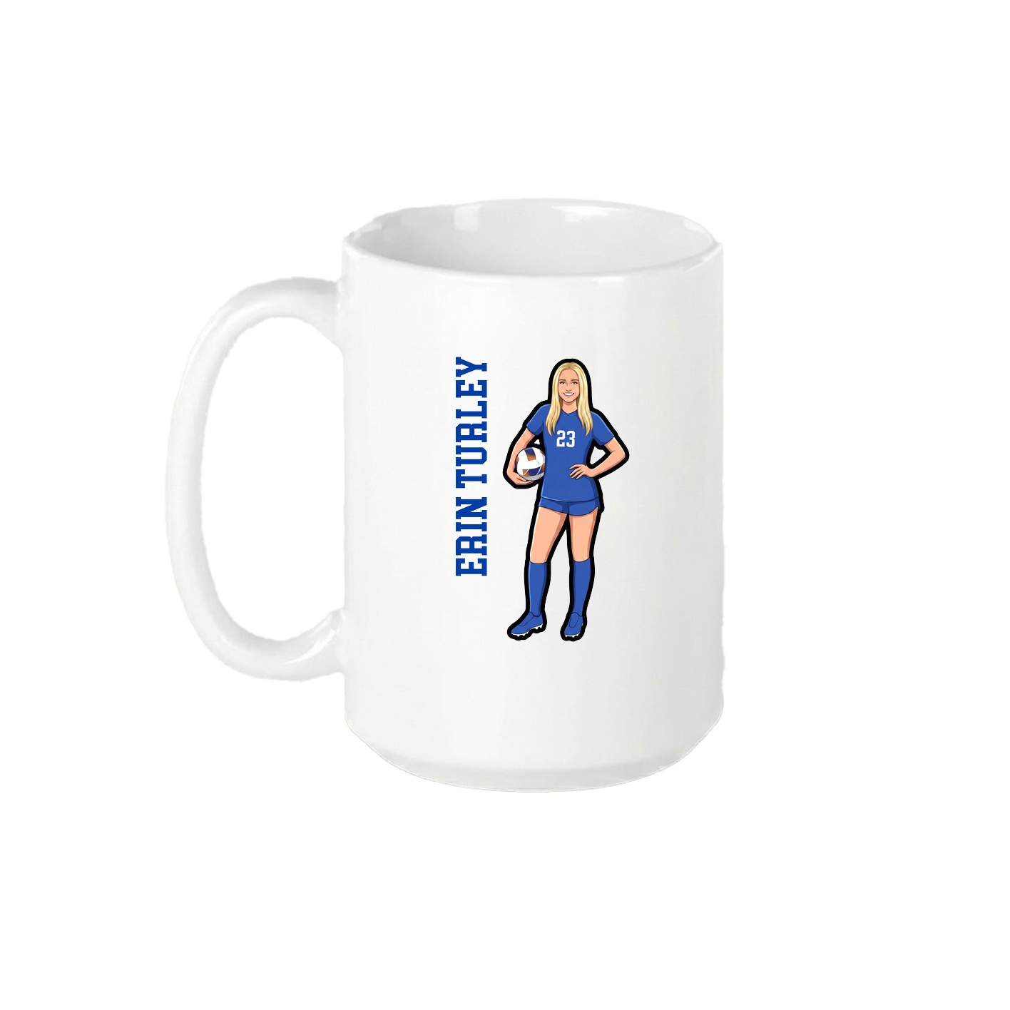 15oz Coffee Mug — Name Vertical in White