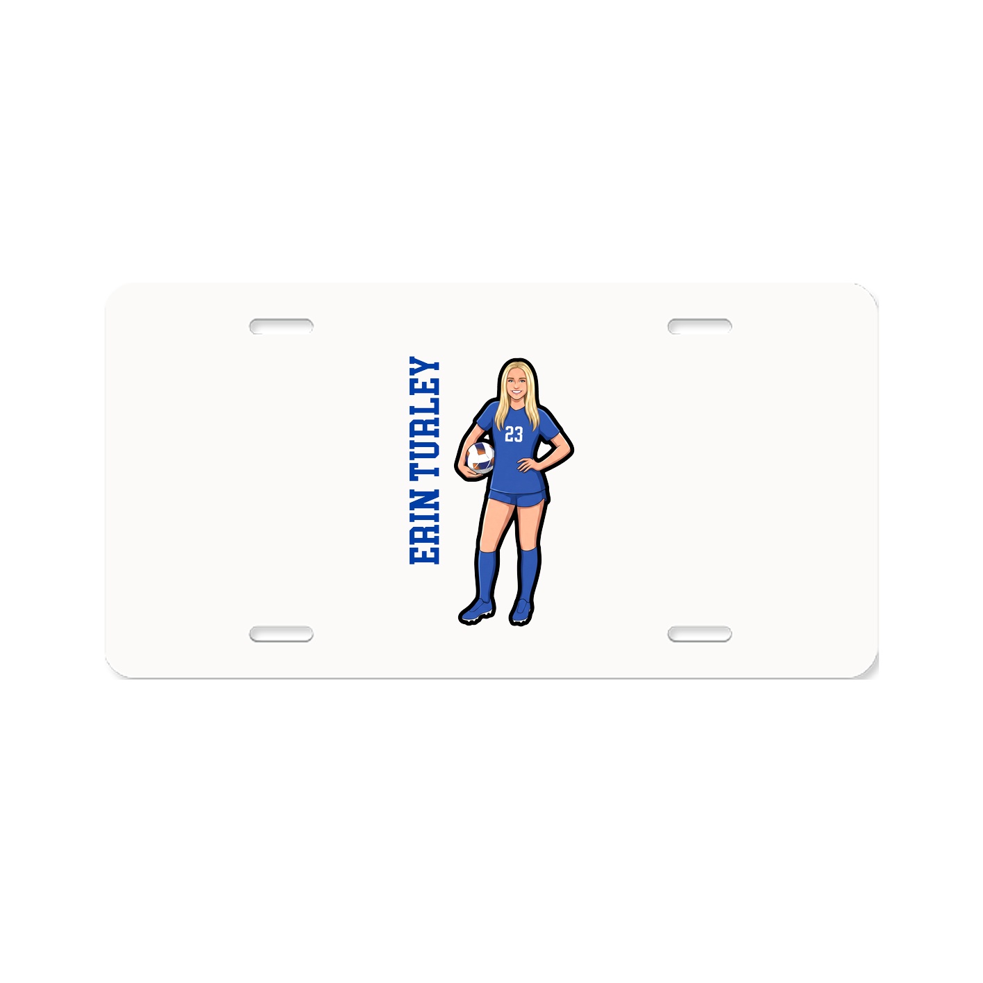License Plate — Name Vertical in Classic
