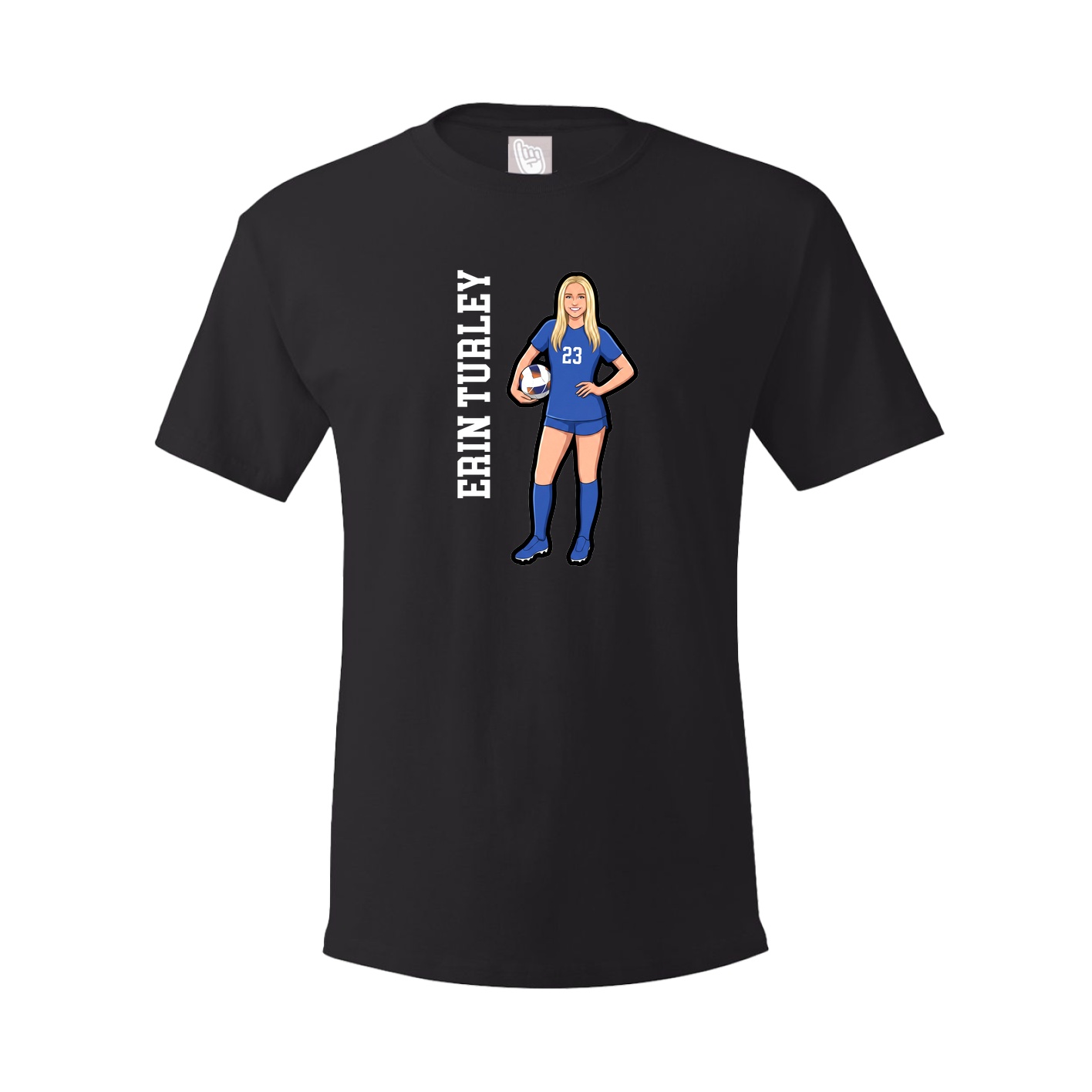 Youth Tee — Name Vertical in Black