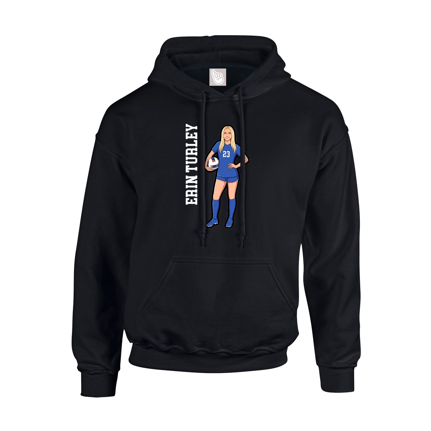 Youth Hoodie — Name Vertical in Black