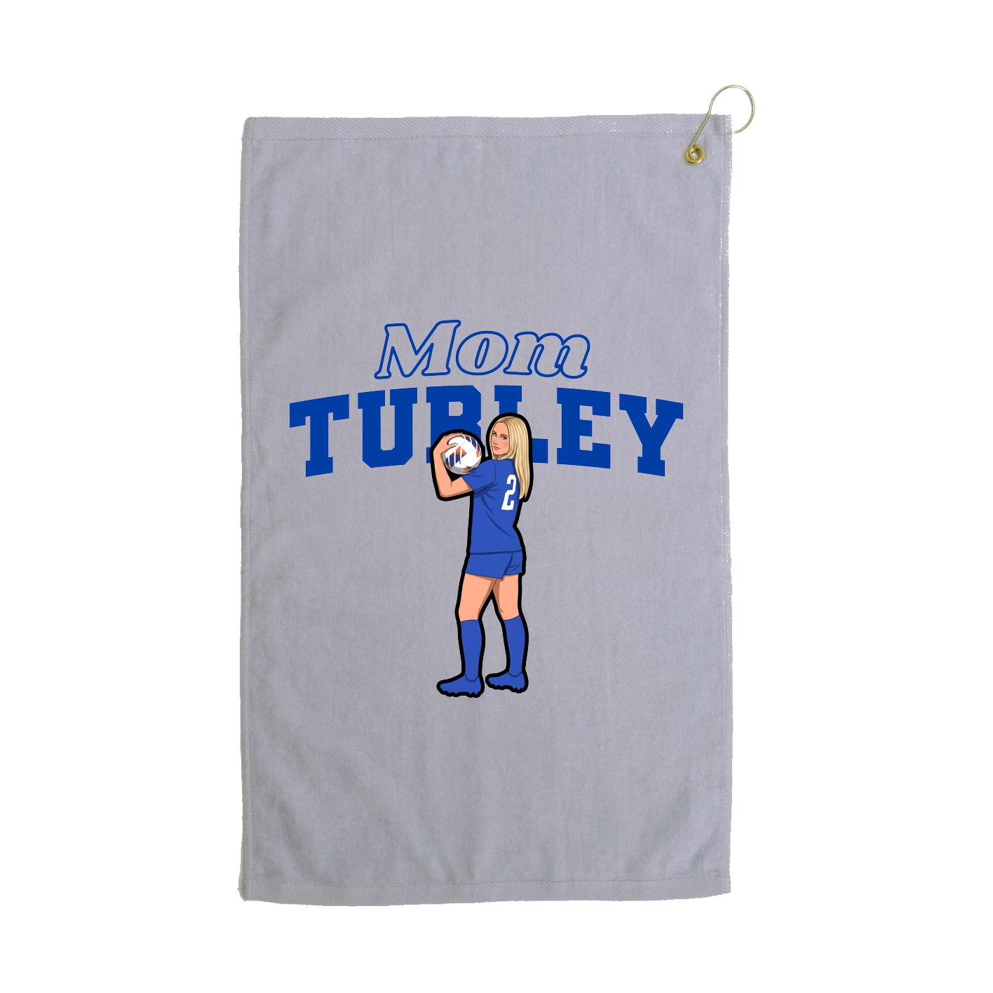 Golf Towel — Mothers Day Block in Grey