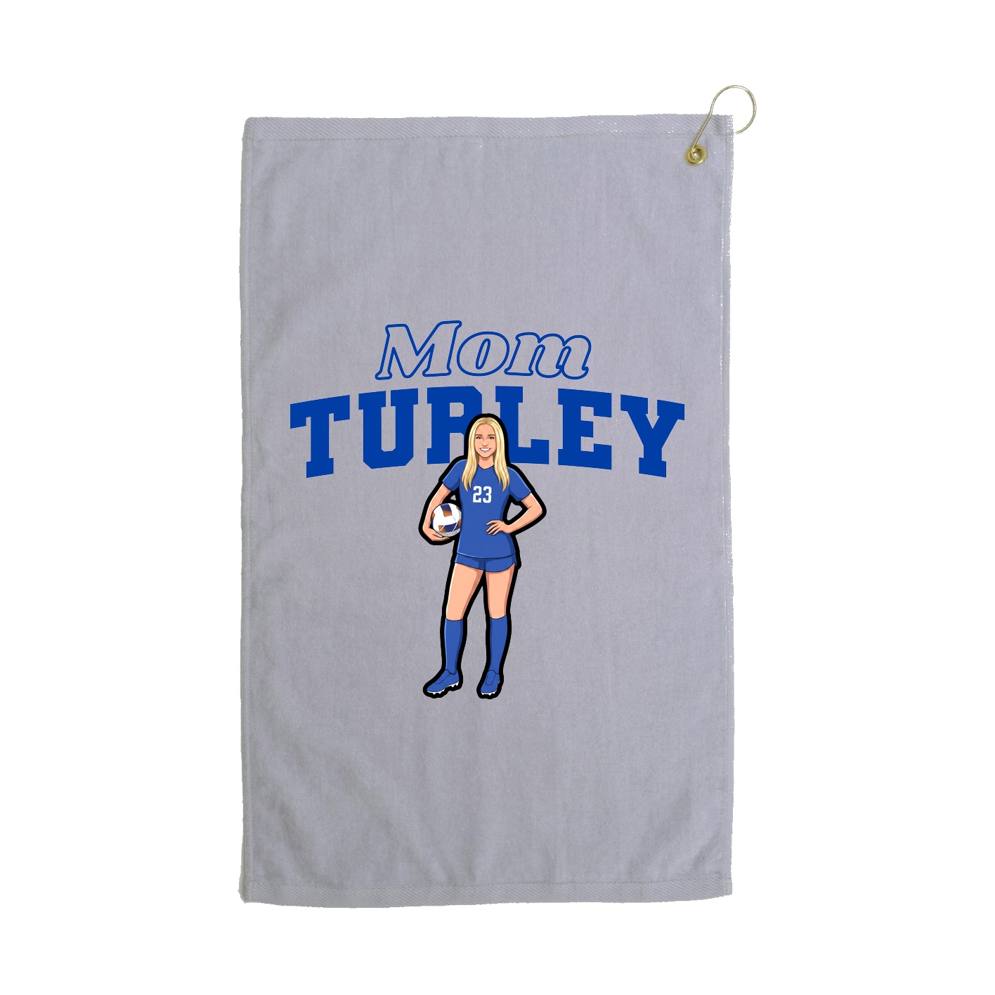 Golf Towel — Mothers Day Block in Grey