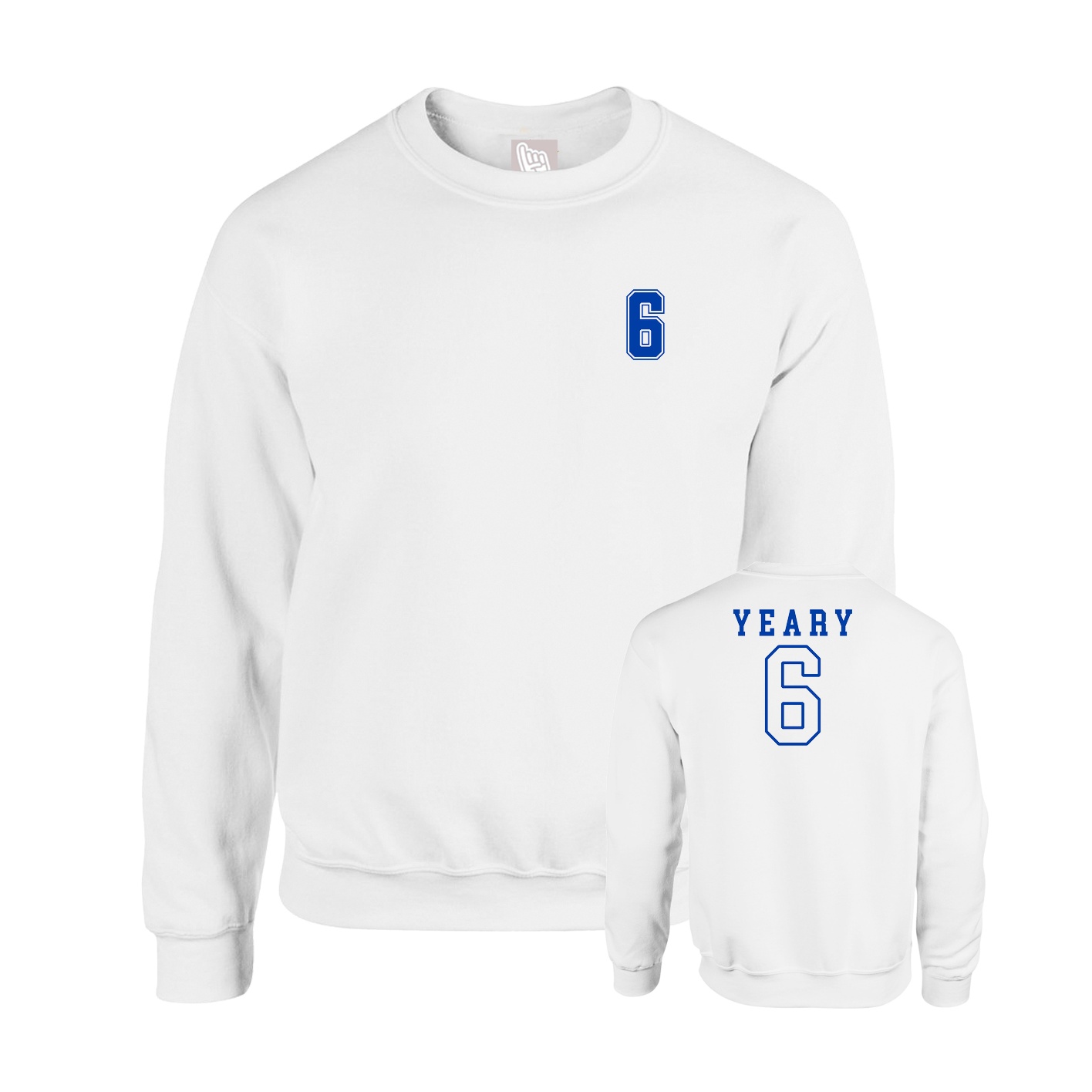Fleece Crew — Chest Back in White