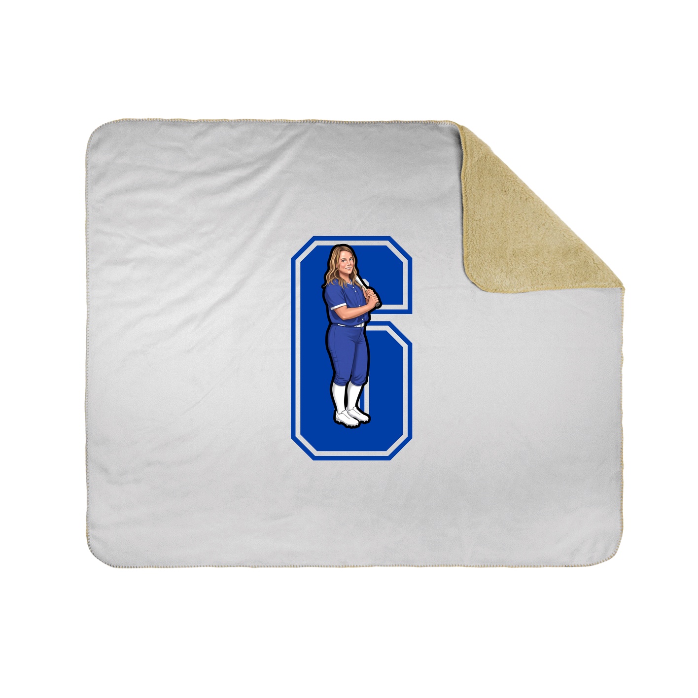 Throw Blanket — Number in White