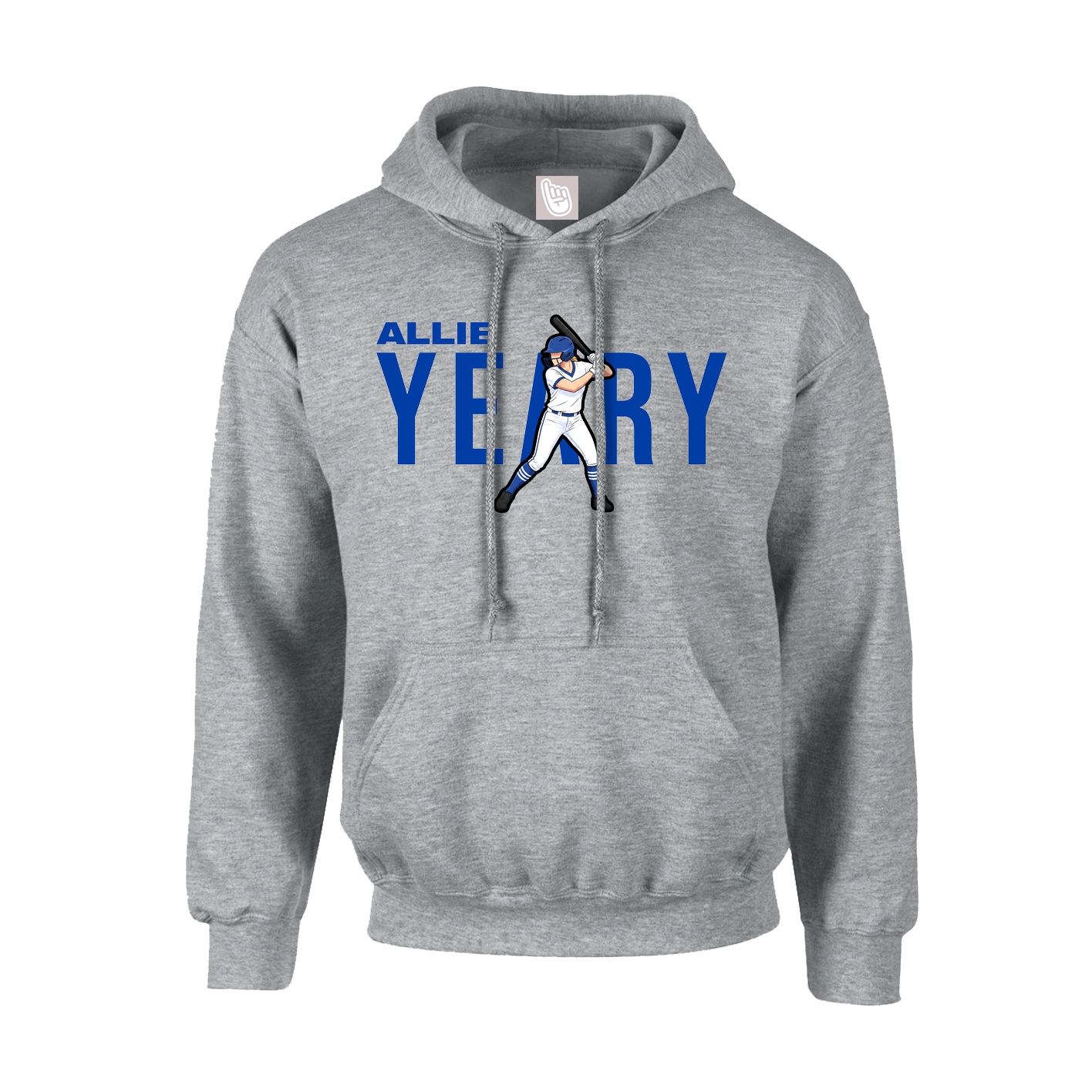Youth Hoodie — Player Name in Grey