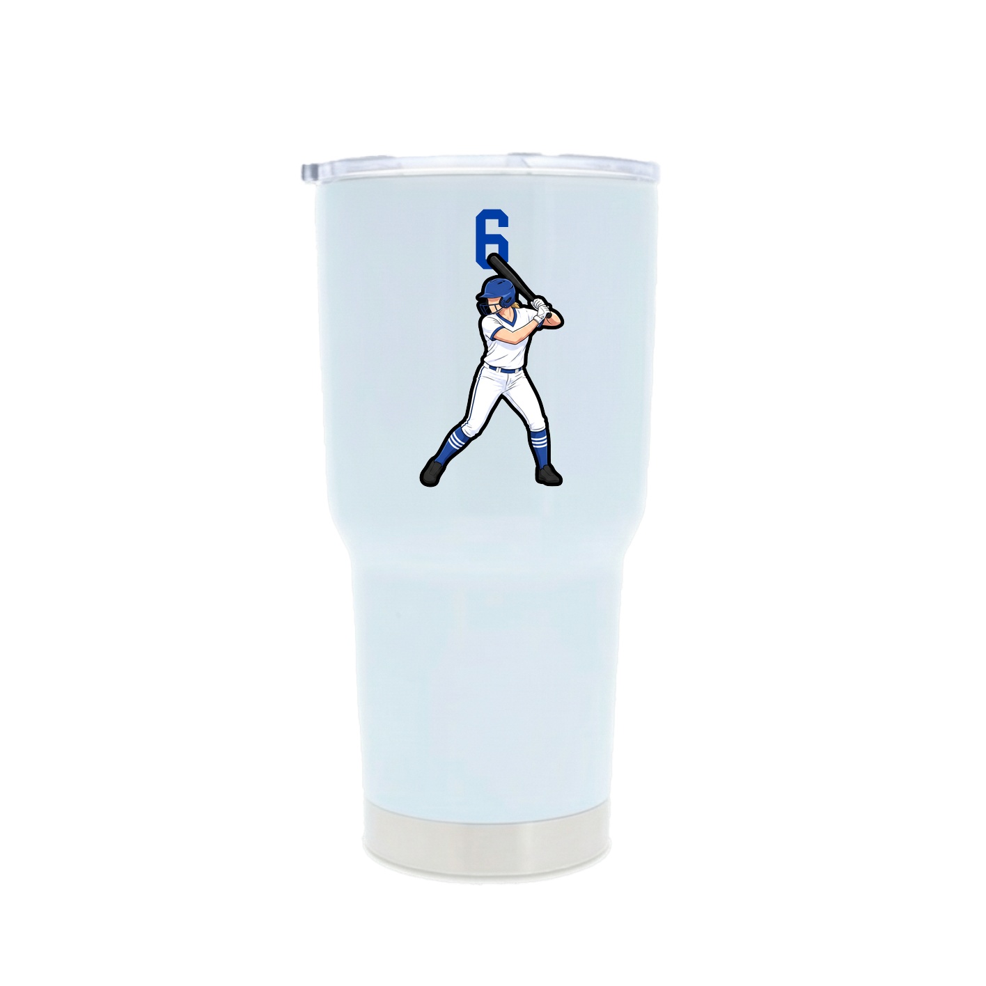 30oz Stainless Steel Tumbler — Number Top in White