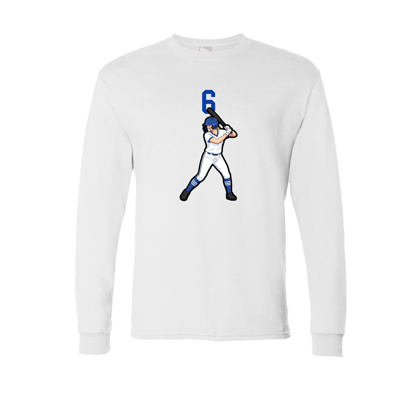Long Sleeve Tee — Number Top in White