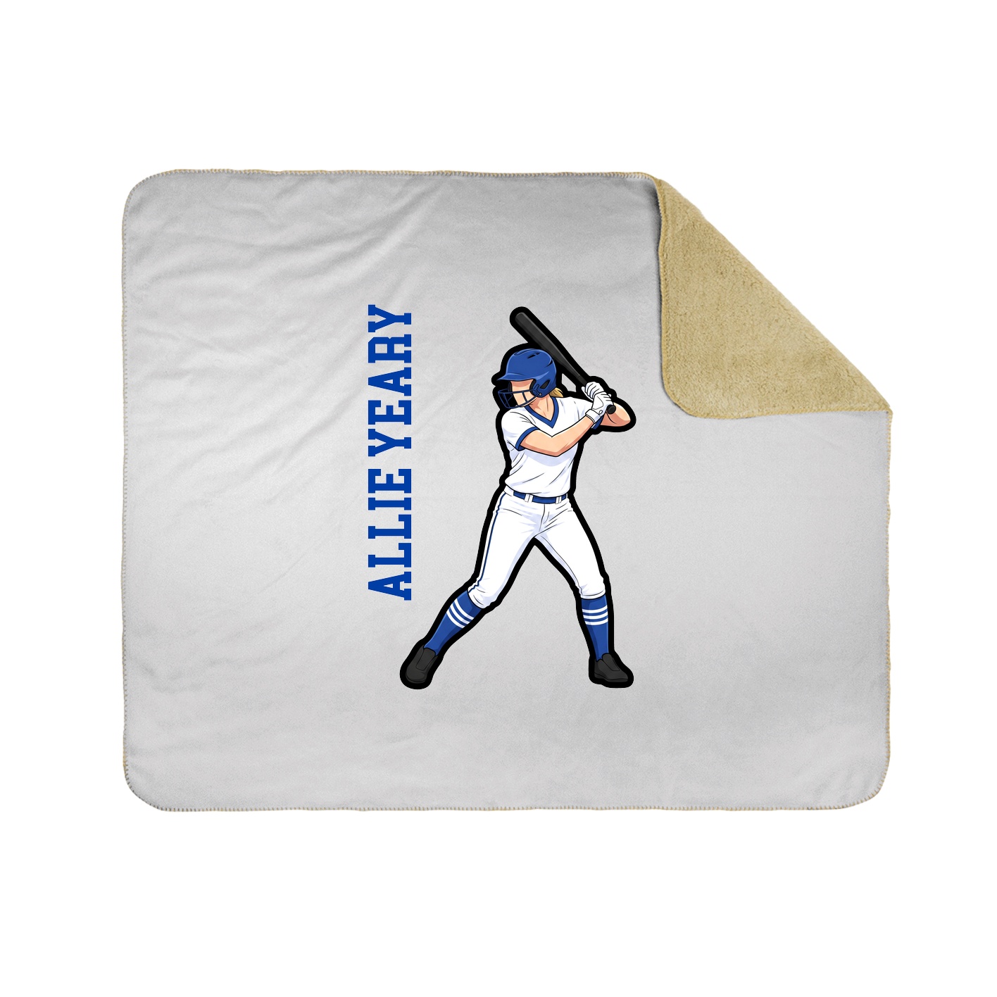 Throw Blanket — Name Vertical in White