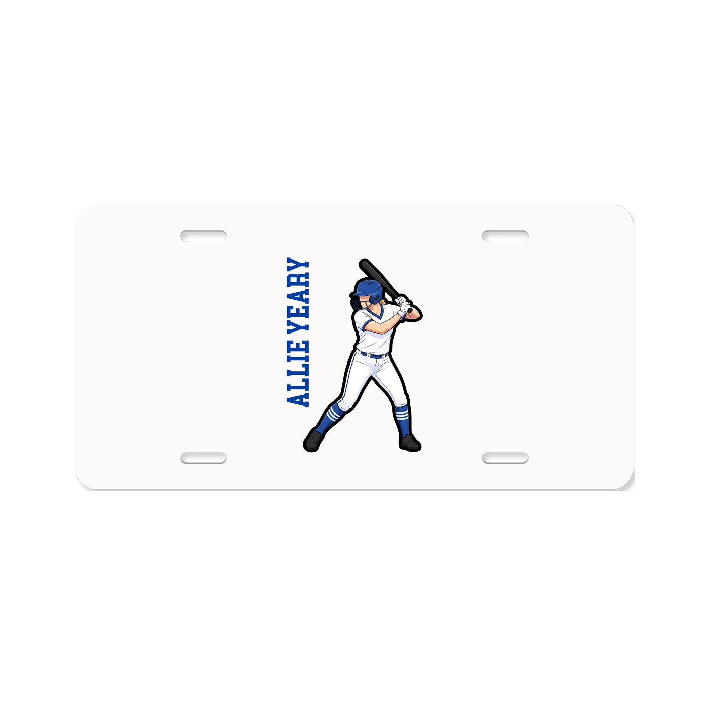 License Plate — Name Vertical in Classic