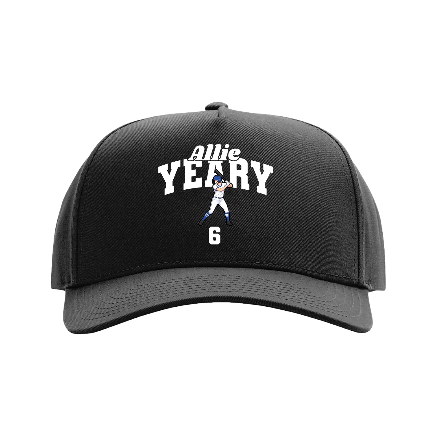 Full Fabric Five-Panel Champ Cap — Signature Arch in Black