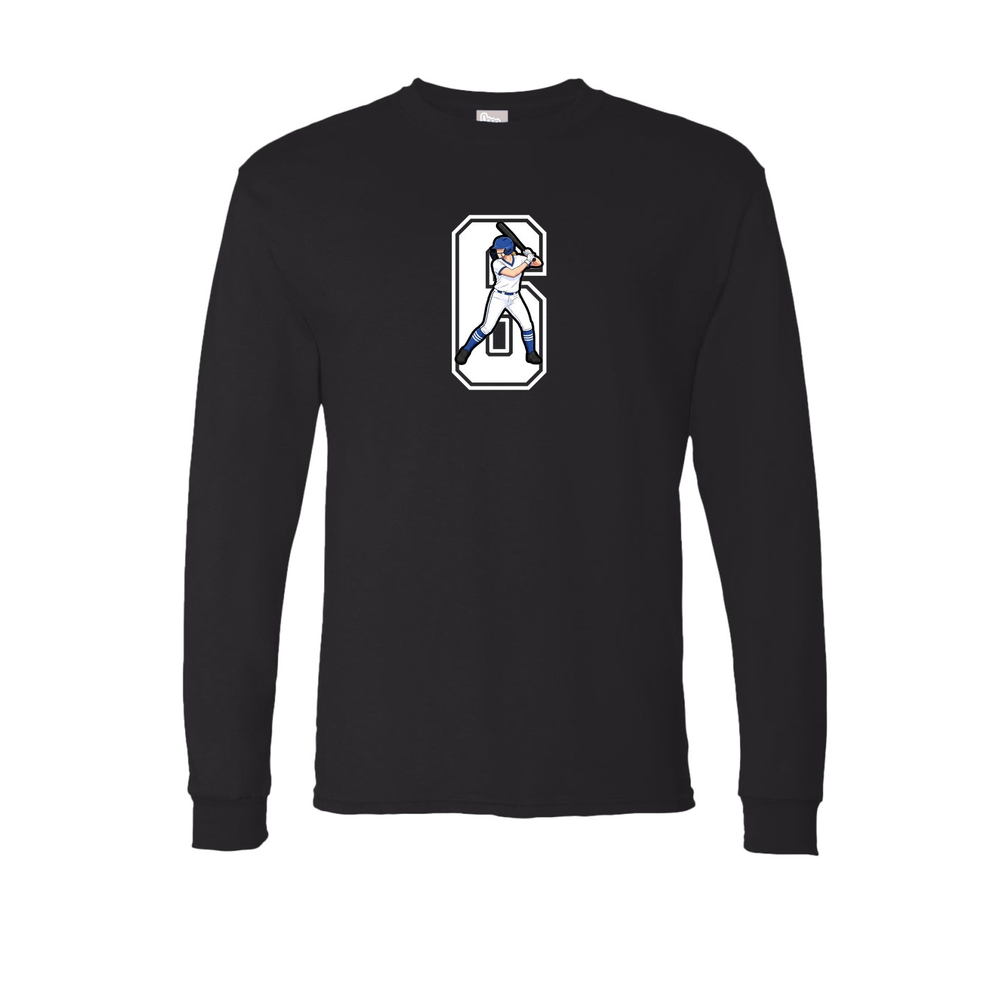 Long Sleeve Tee — Number in Black